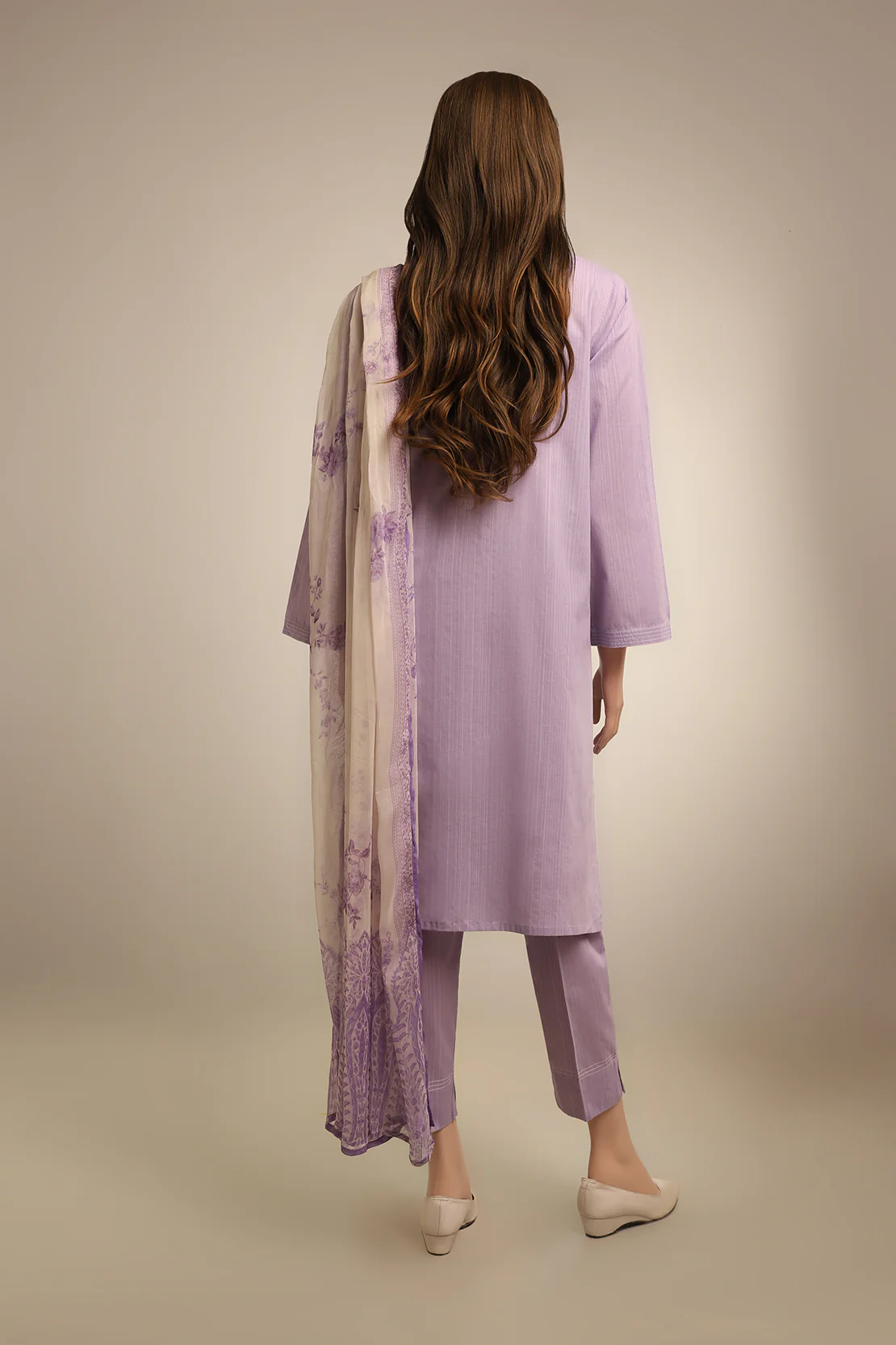 Solid Emb Cotton Dobby Stitched 2 Piece (Shirt/Trouser) - Image 2