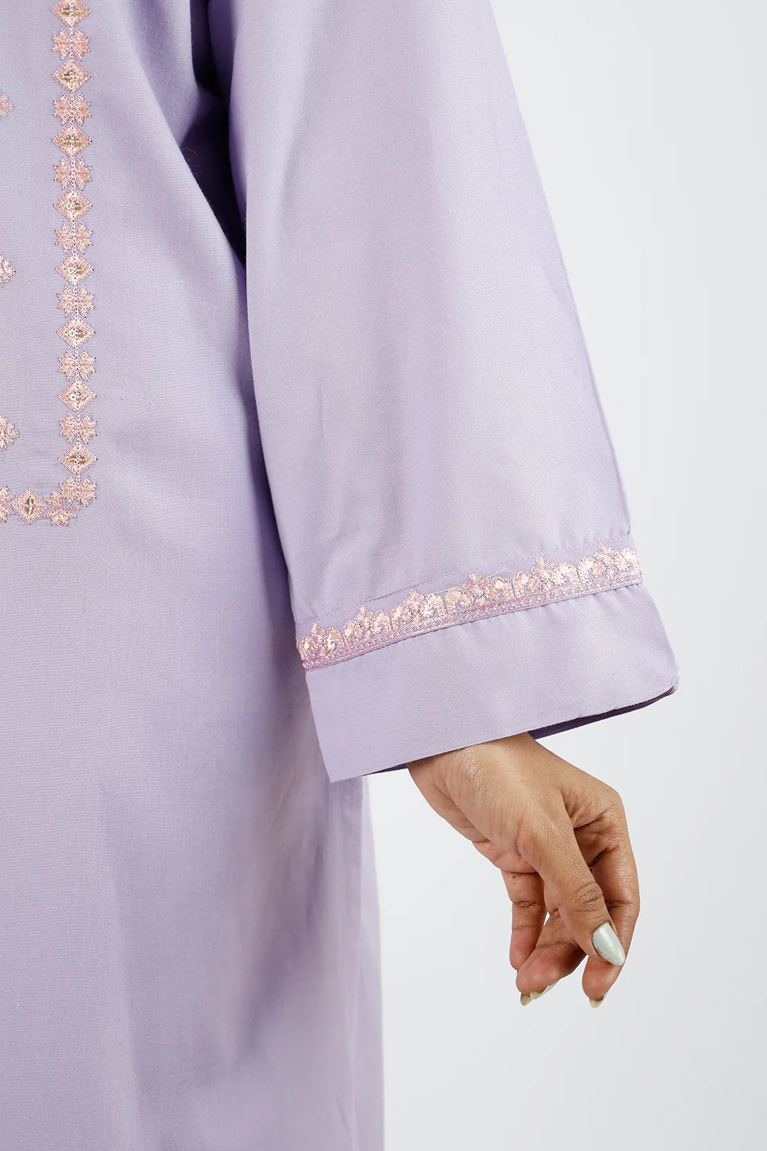 Solid Emb Cotton Stitched 2 Piece (Shirt/Trouser) - Image 5