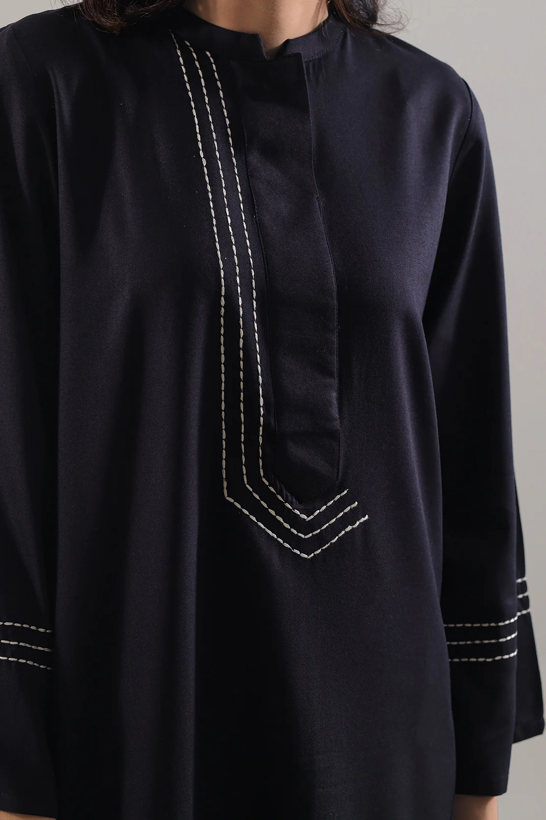 Solid Embroidered Acrylic Stitched 2 Piece (Shirt/Trouser) - Image 4