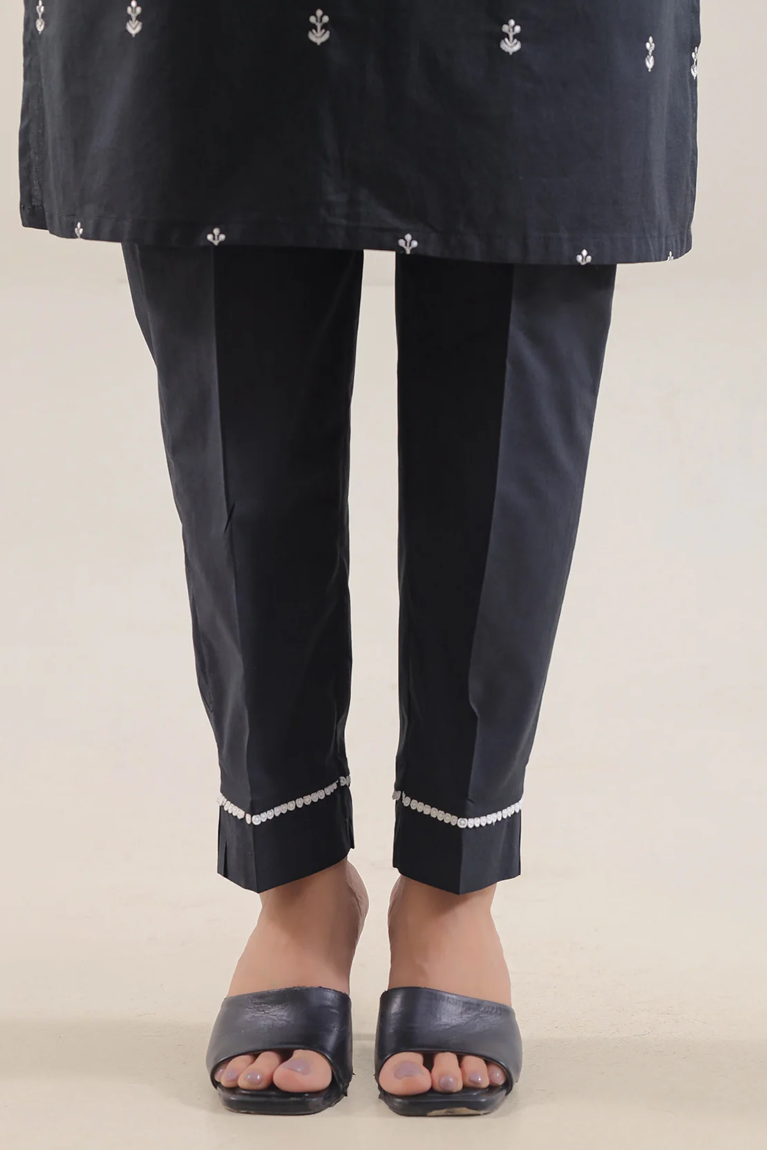 Solid Embroidered Cambric Stitched 2 Piece (Shirt/Trouser) - Image 4