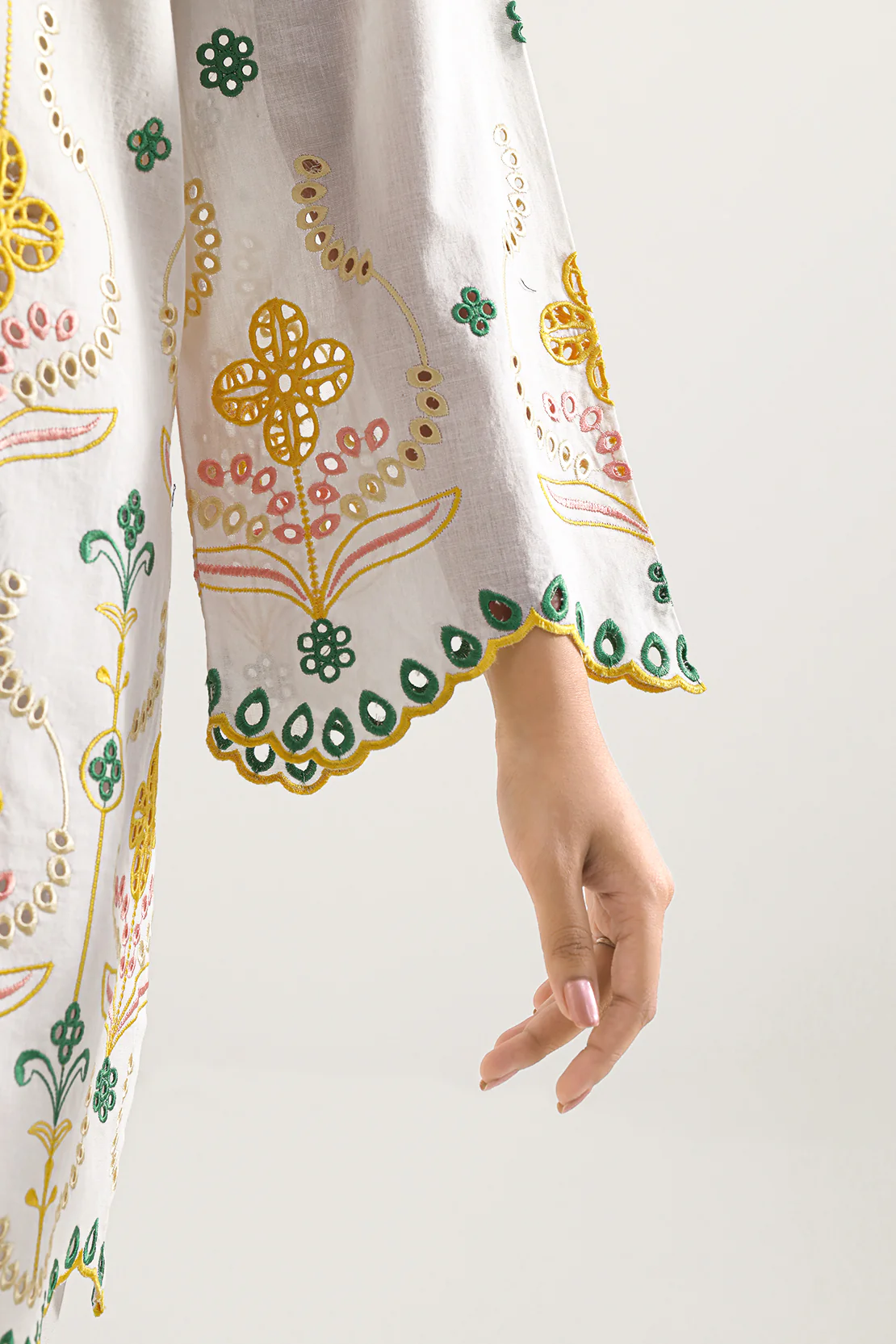Solid Embroidered Cambric Stitched 2 Piece (Shirt/Trouser) - Image 5