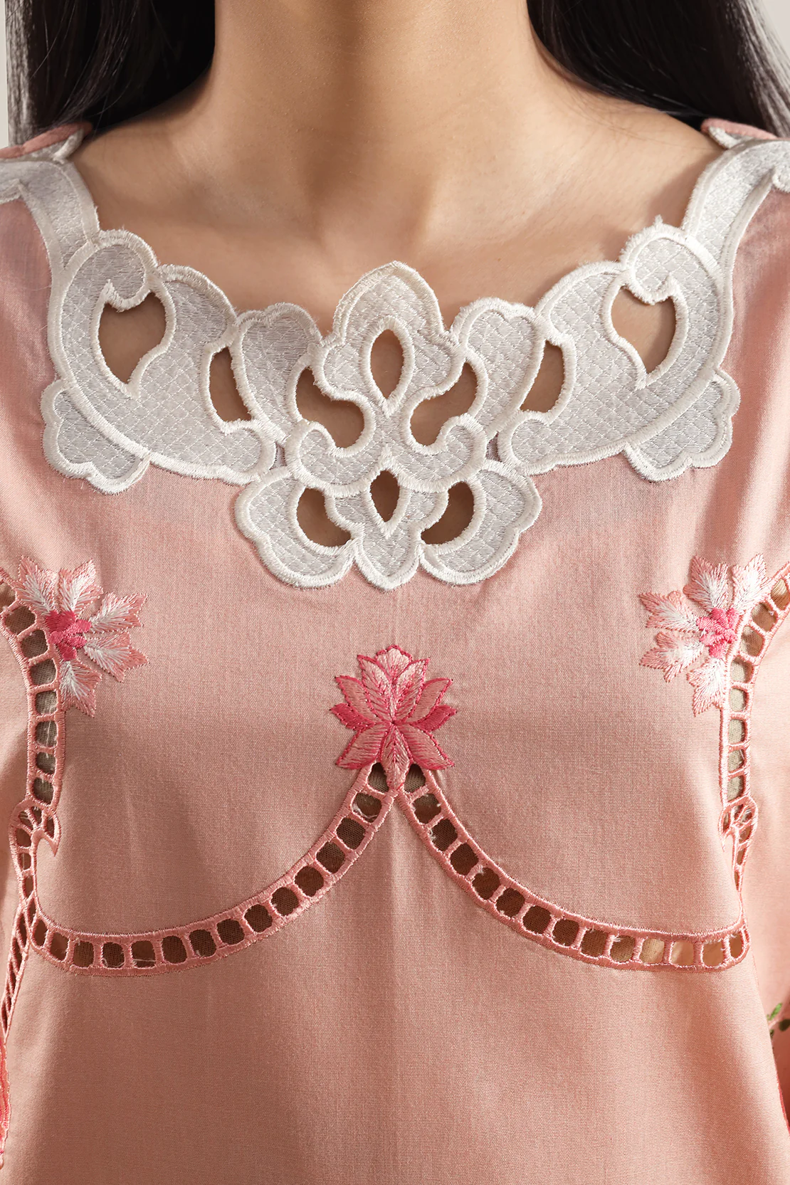 Solid Embroidered Cambric Stitched 2 Piece (Shirt/Trouser) - Image 3