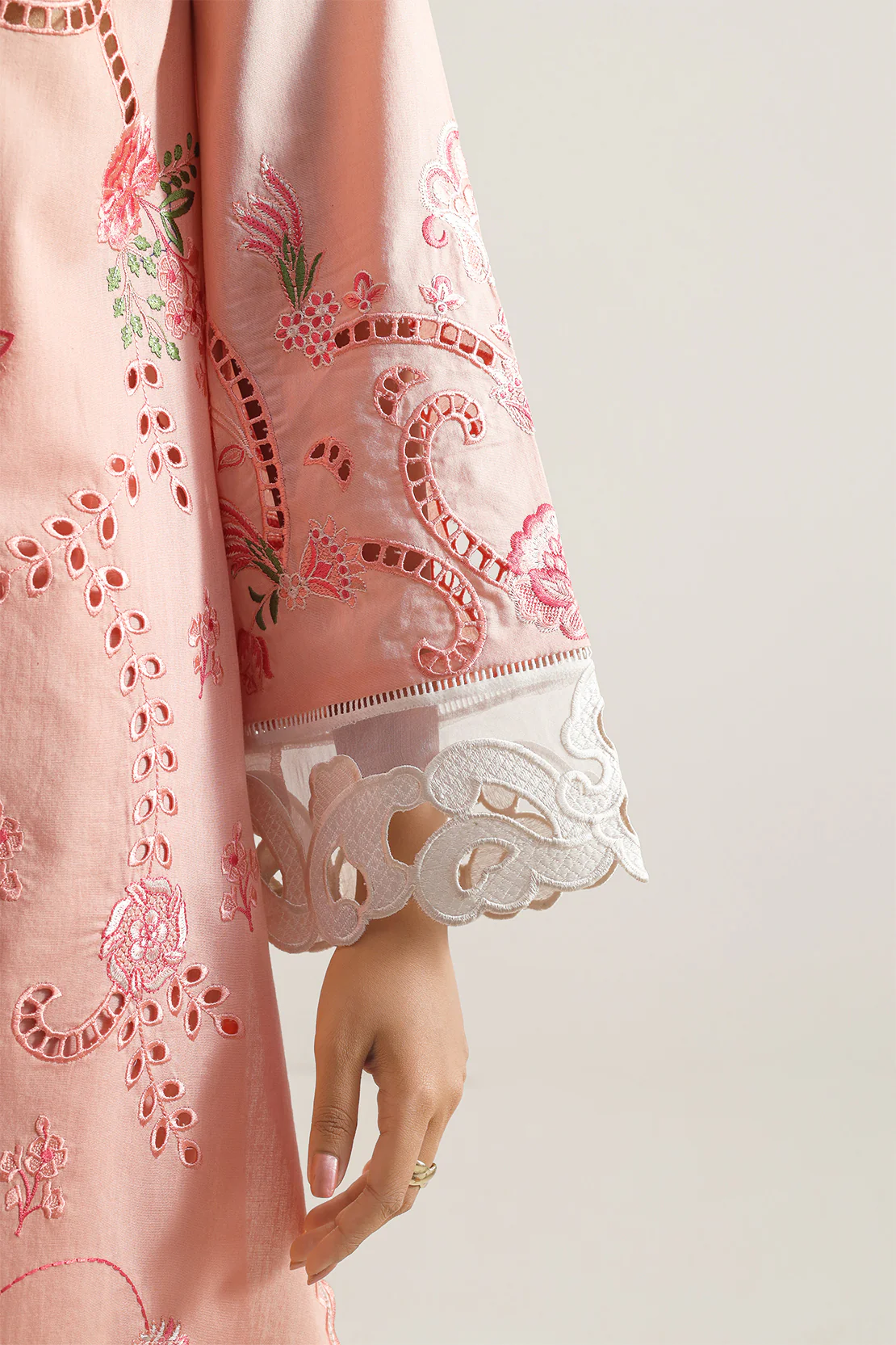 Solid Embroidered Cambric Stitched 2 Piece (Shirt/Trouser) - Image 4