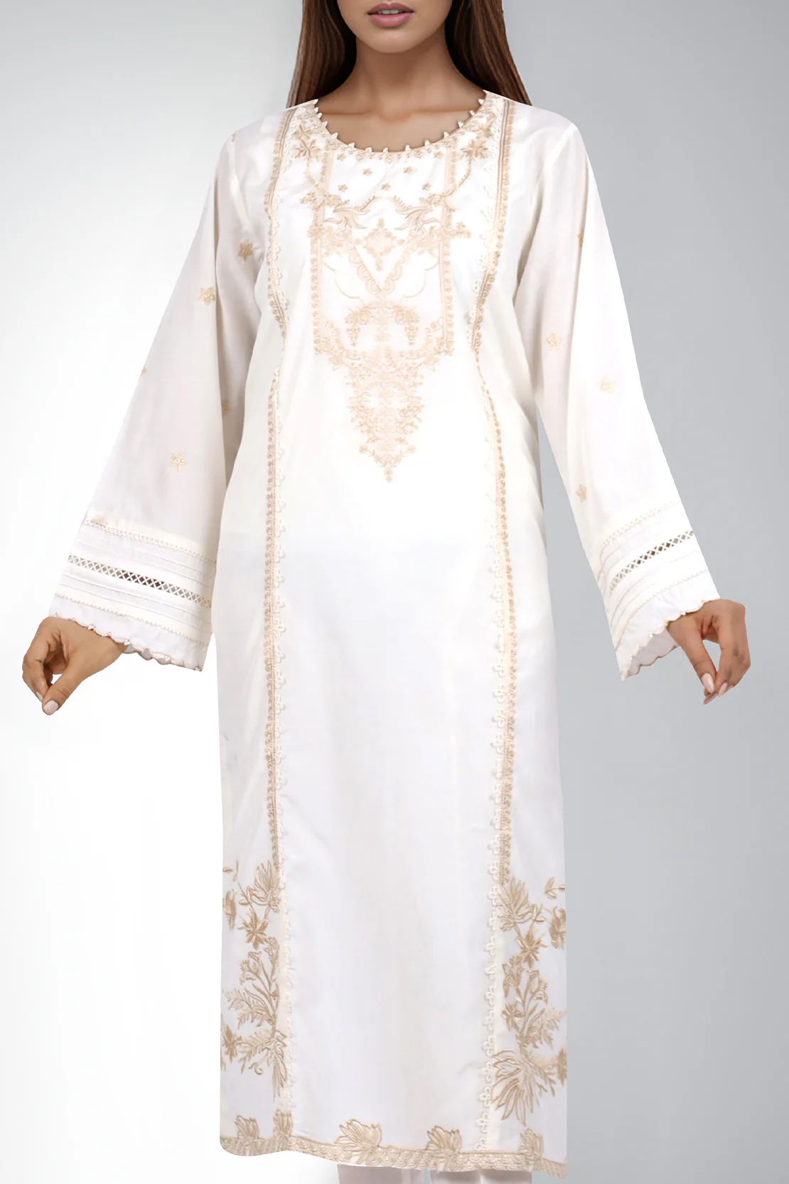 Solid Embroidered Cotton Filament Stitched 2 Piece (Shirt/Trouser) - Image 2