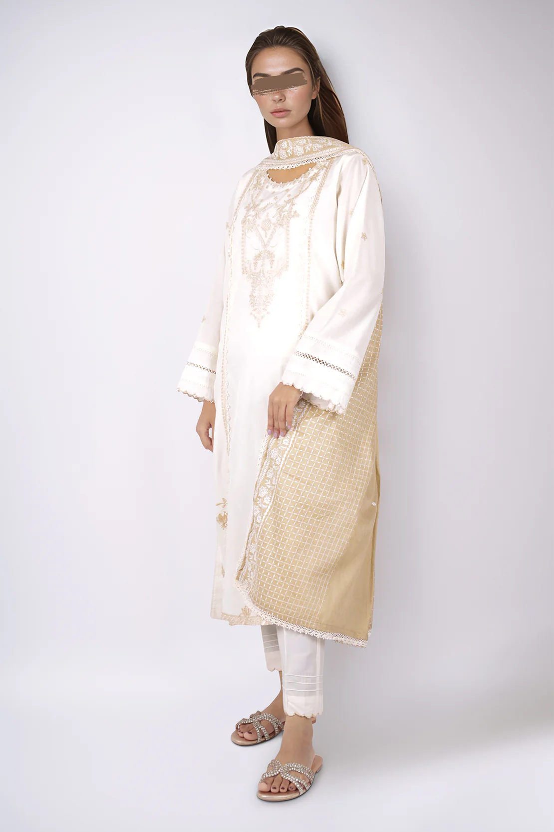 Solid Embroidered Cotton Filament Stitched 2 Piece (Shirt/Trouser) - Image 4