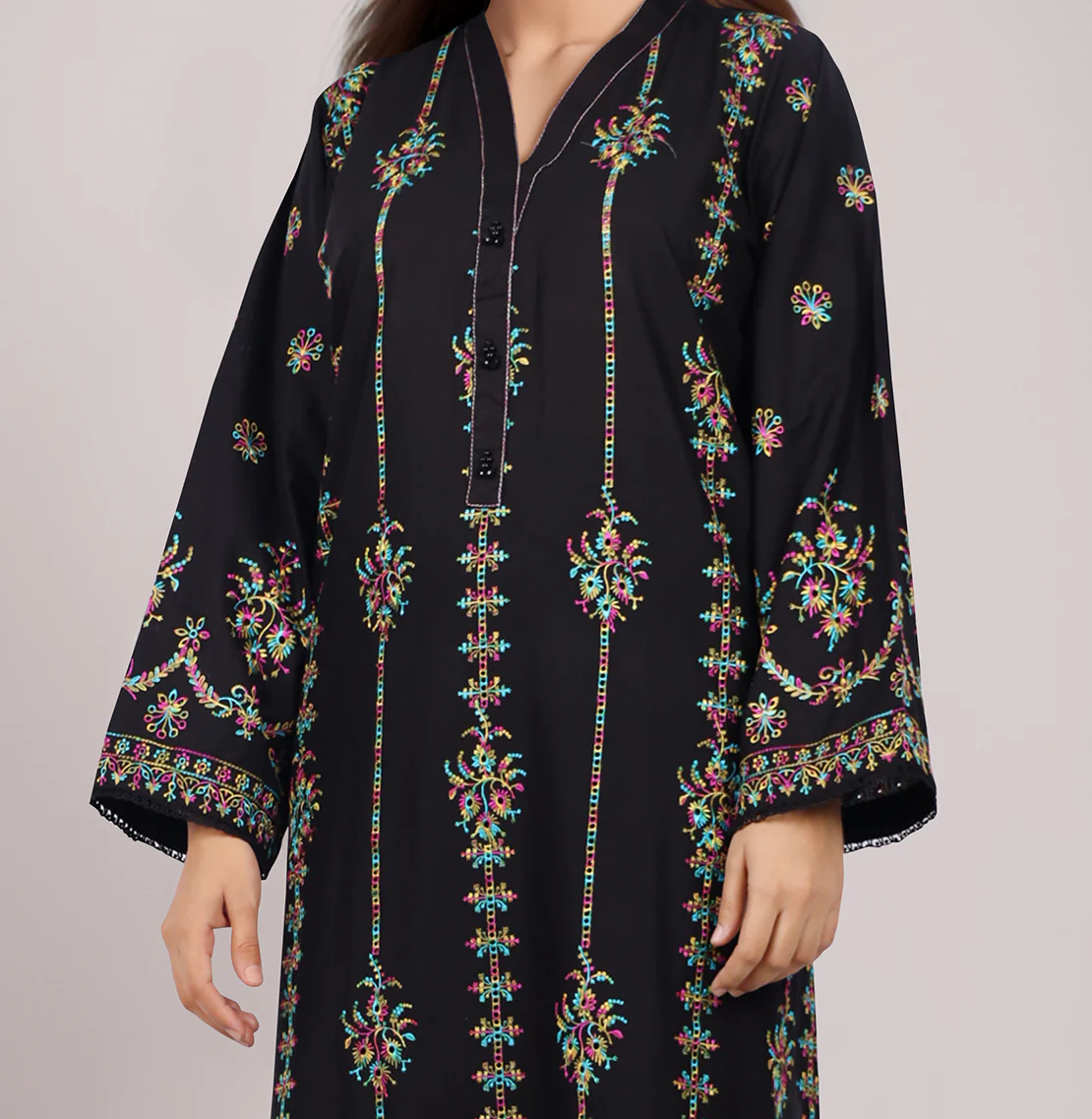 Solid Embroidered Cotton Stitched 2 Piece (Shirt/Trouser)