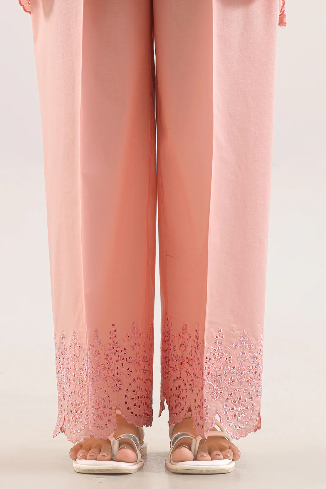 Solid Embroidered Cotton Stitched 2 Piece (Shirt/Trouser) - Image 5