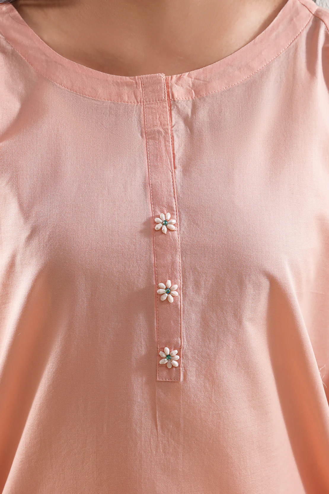 Solid Embroidered Cotton Stitched 2 Piece (Shirt/Trouser) - Image 4
