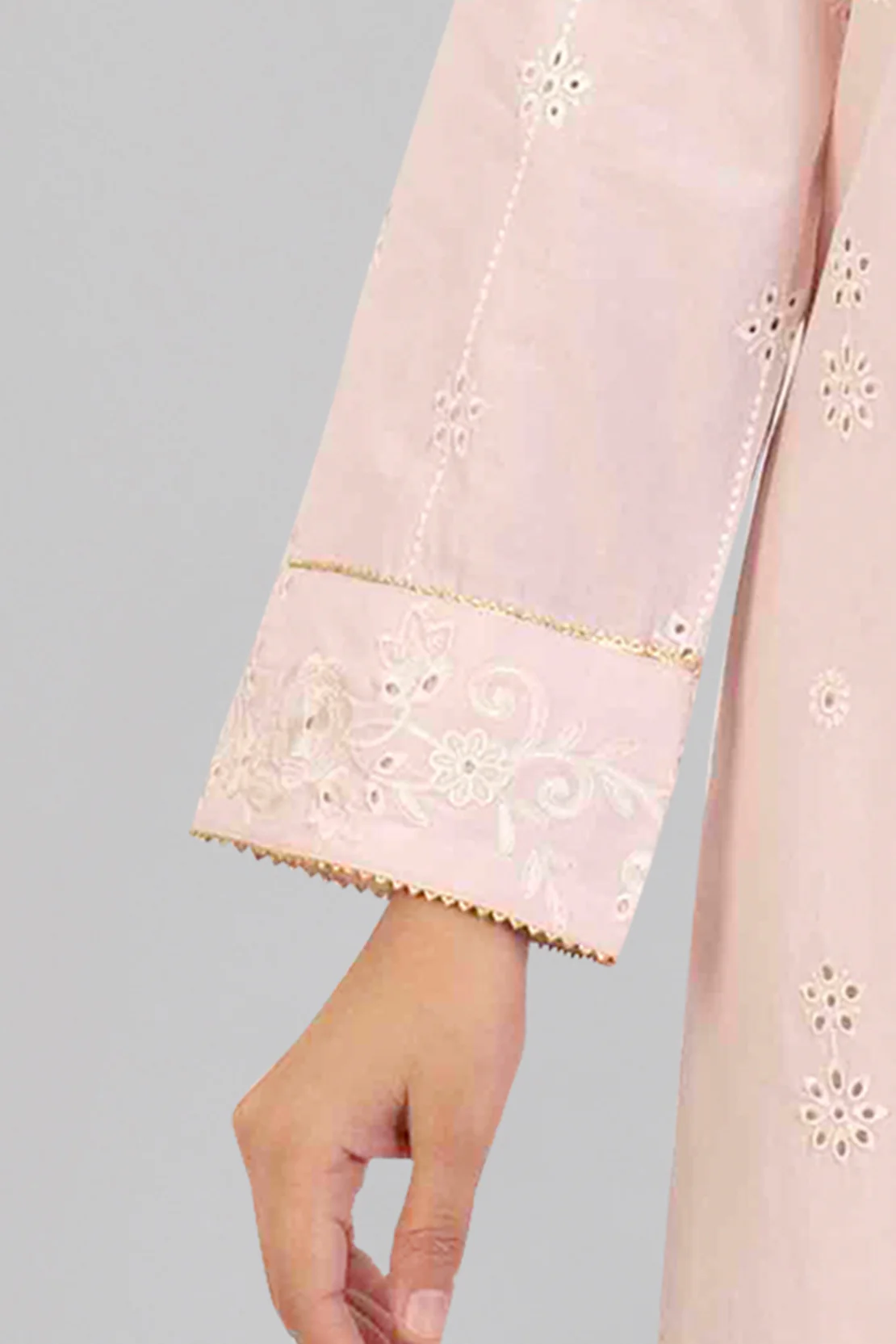 Solid Embroidered Cotton Stitched Shirt - Image 3