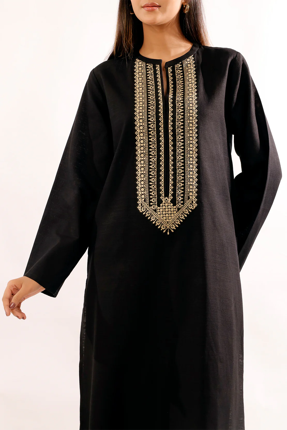 Solid Embroidered Cross Hatch Stitched 2 Piece (Shirt/Trouser) - Image 2