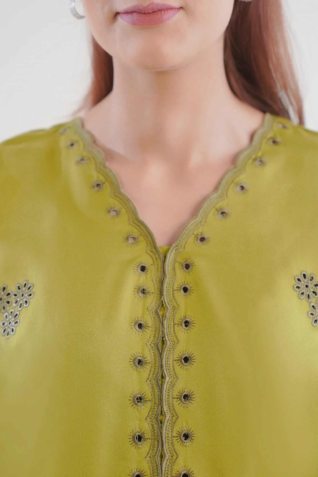 Solid Embroidered Dobby Crepe Stitched 2 Piece (Shirt/Trouser) - Image 4
