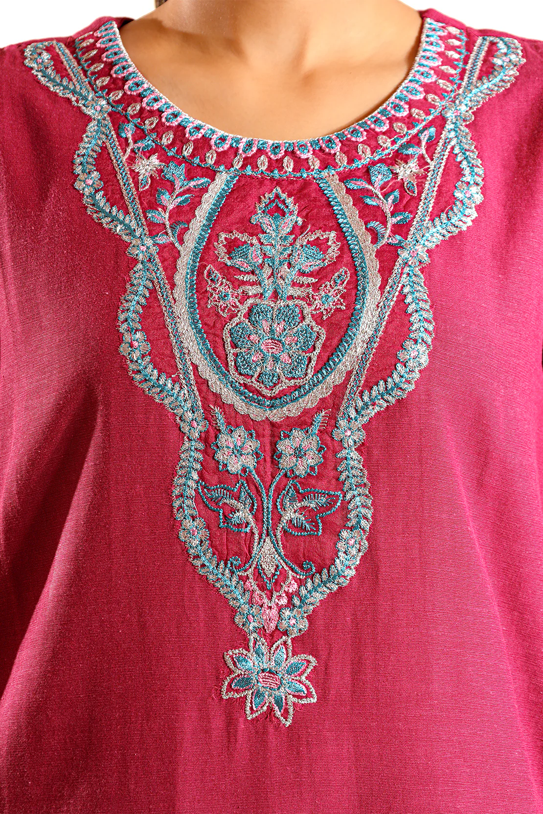 Solid Embroidered Khaddar Stitched 2 Piece (Shirt/Trouser) - Image 5