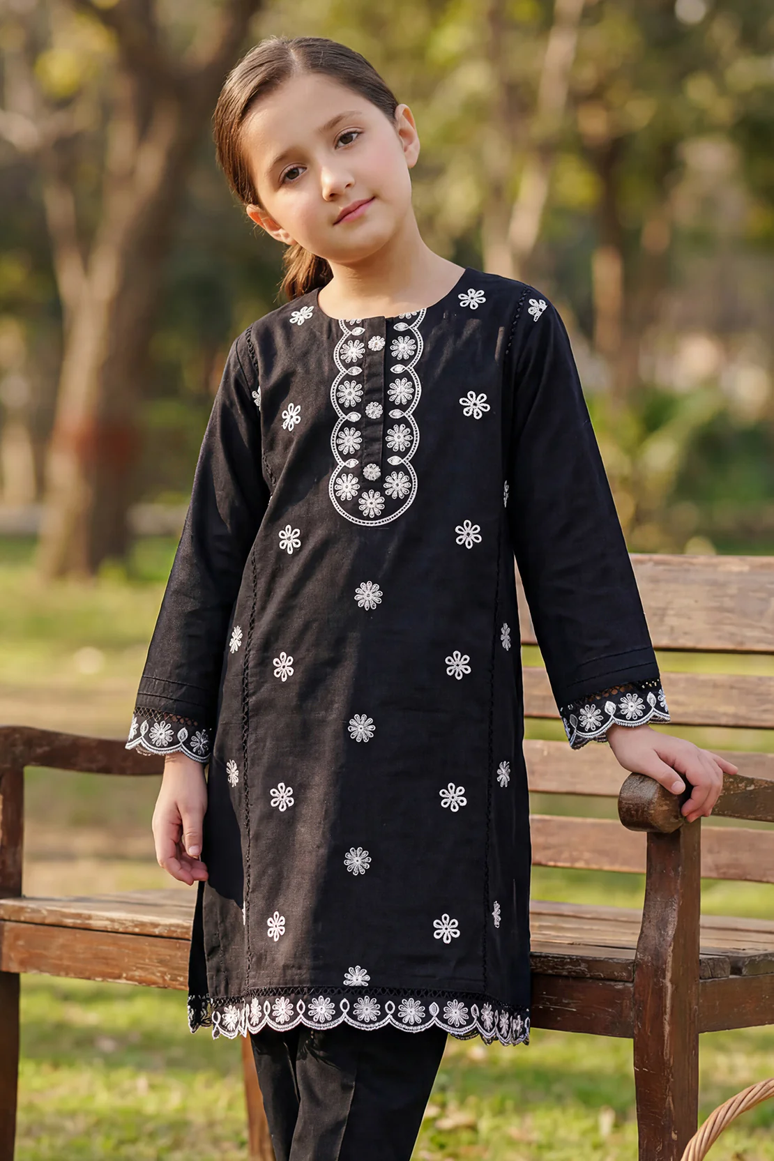 Solid Embroidered Lawn Stitched 2 Piece (Shirt/Trouser) For Kids - Image 2