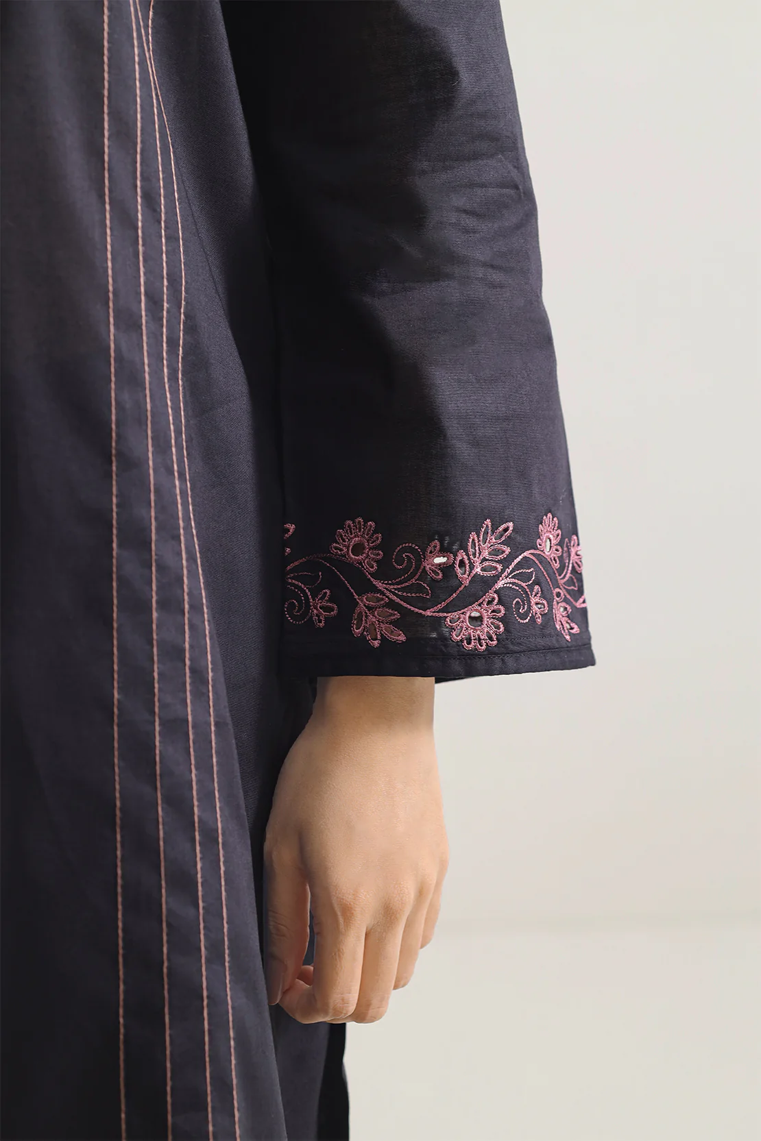Solid Embroidered Lawn Stitched 2 Piece (Shirt/Trouser) - Image 3