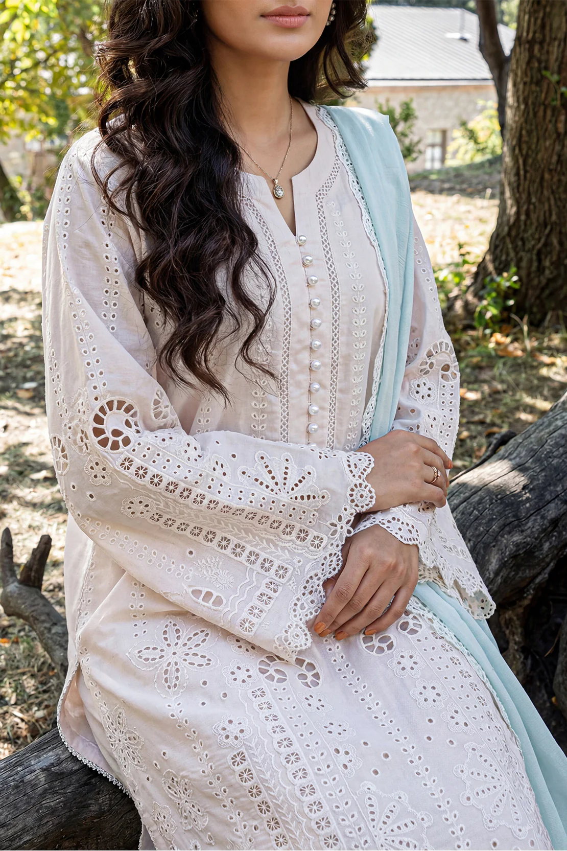Solid Embroidered Lawn Stitched 3 Piece - Image 2