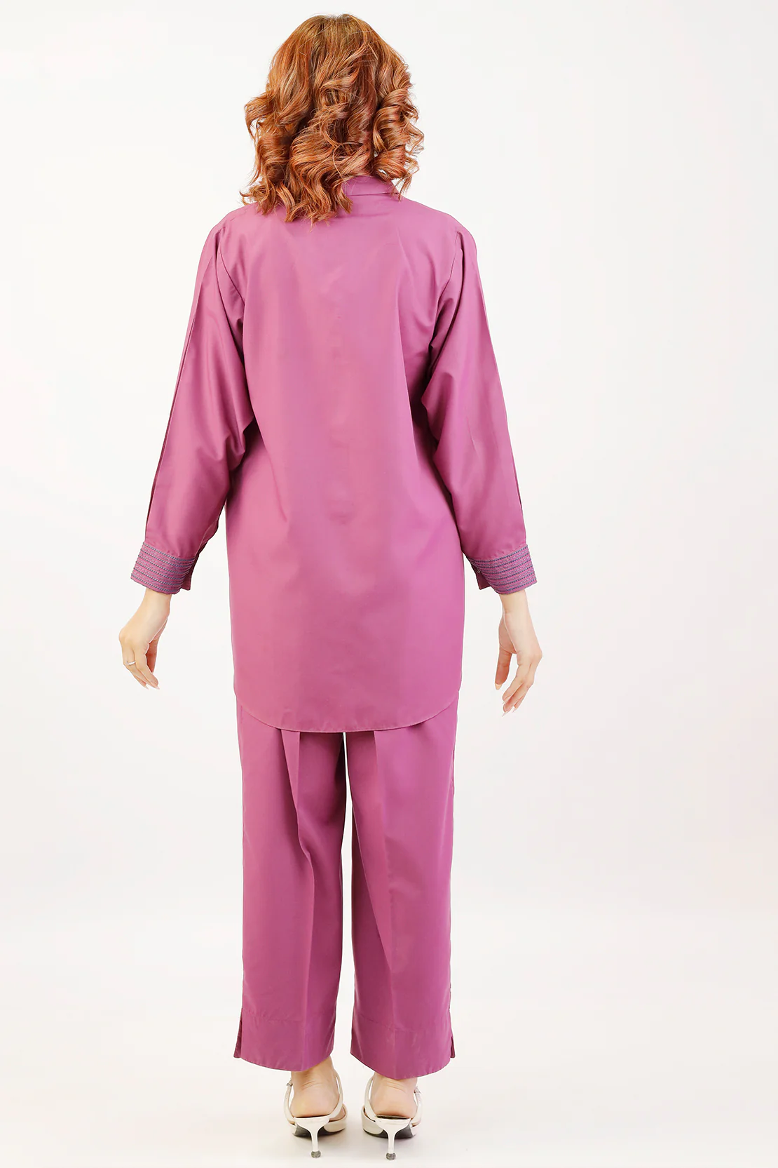 Solid Embroidered Easy Care Weave Stitched 2 Piece (Shirt/Trouser) - Image 5