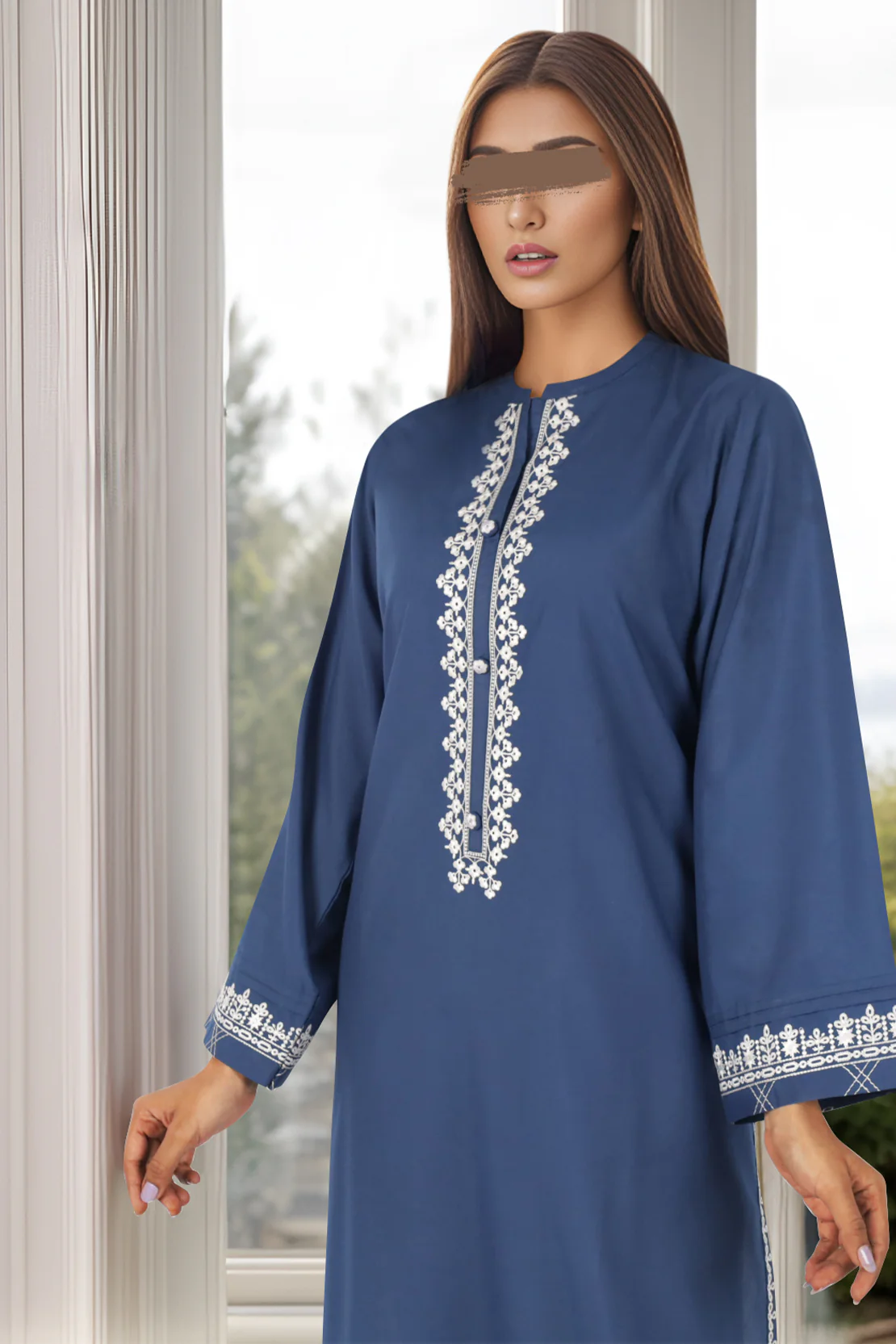 Solid Embroidered Easy Care Weave Stitched 2 Piece (Shirt/Trouser) - Image 2
