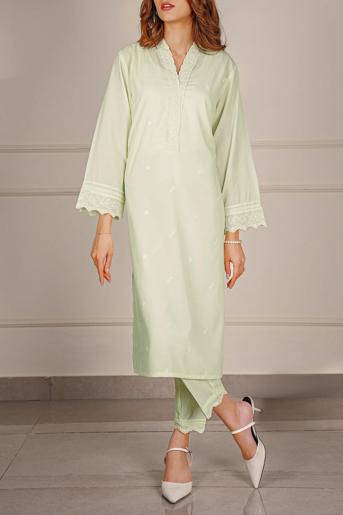 Solid Embroidered Easy Care Weave Stitched 2 Piece (Shirt/Trouser) - Image 4