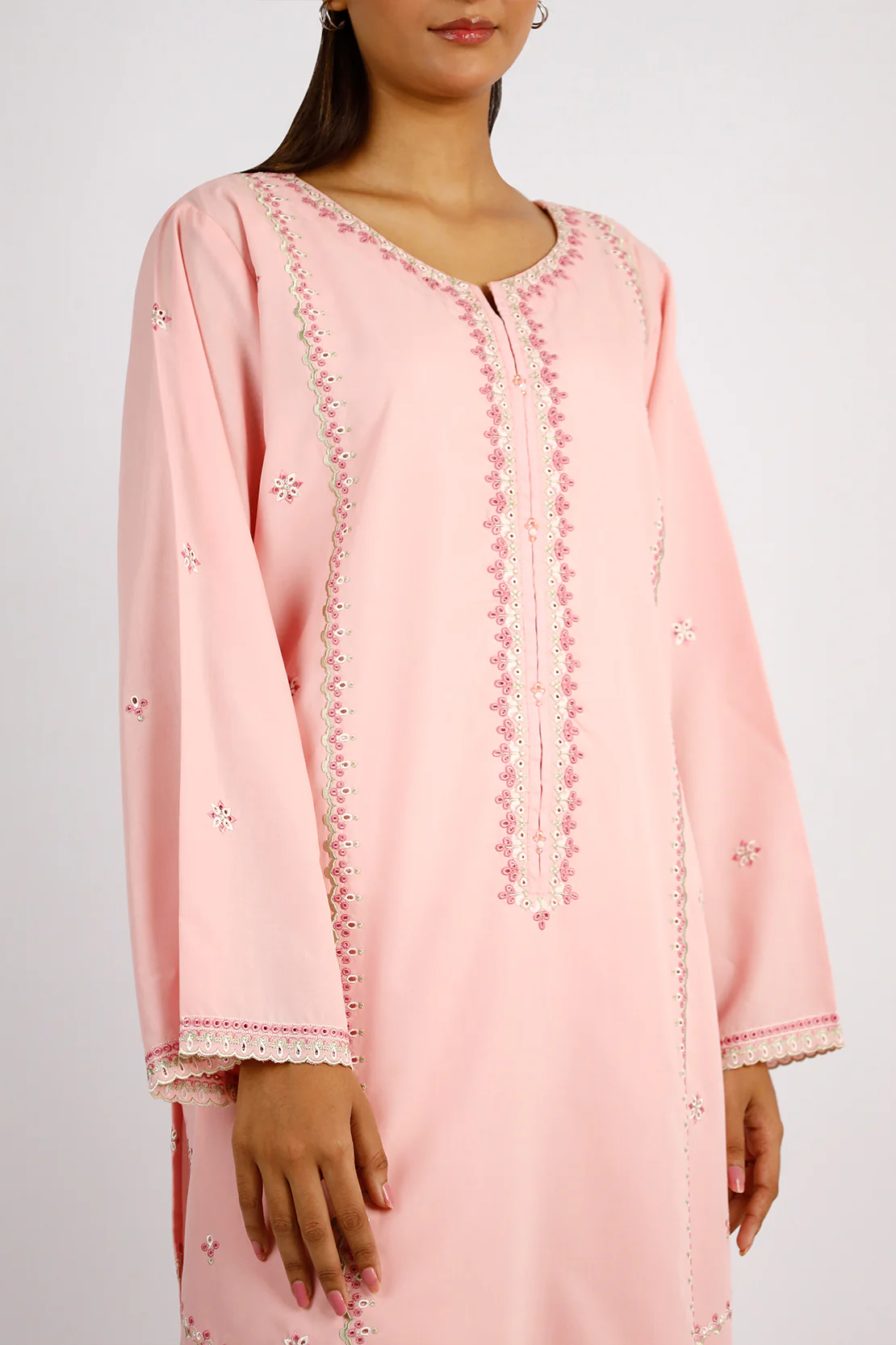 Solid Embroidered Easy Care Weave Stitched 2 Piece (Shirt/Trouser) - Image 4