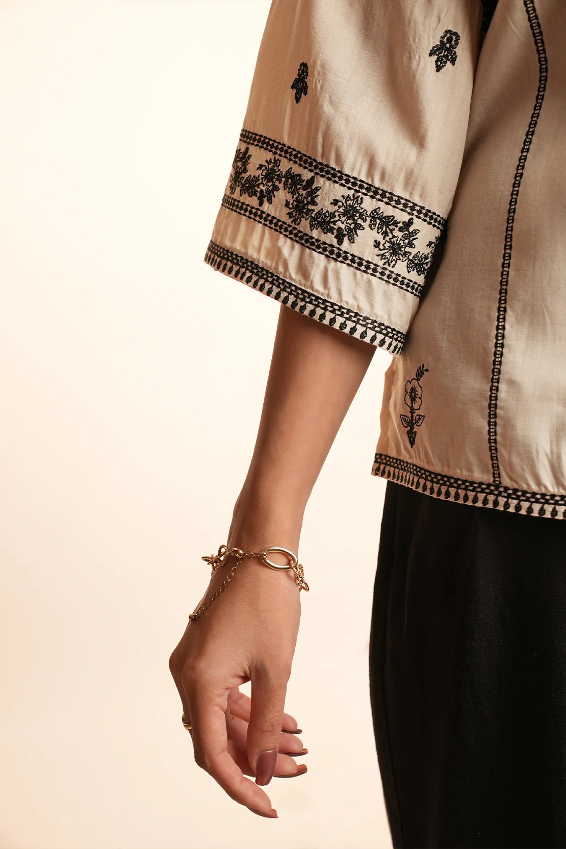 Solid Embroidered Easy Care Weave Stitched Shirt - Image 6