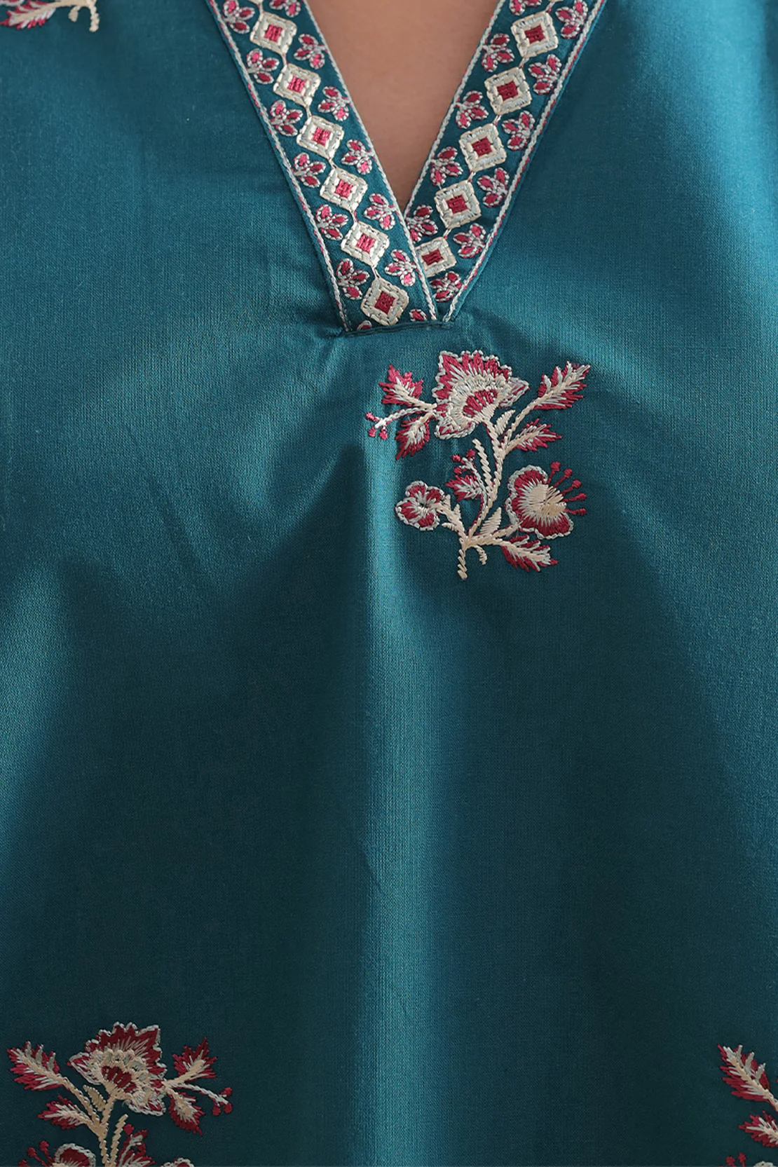 Solid Embroidered Poplin Stitched 2 piece (Shirt/Trouser) - Image 5