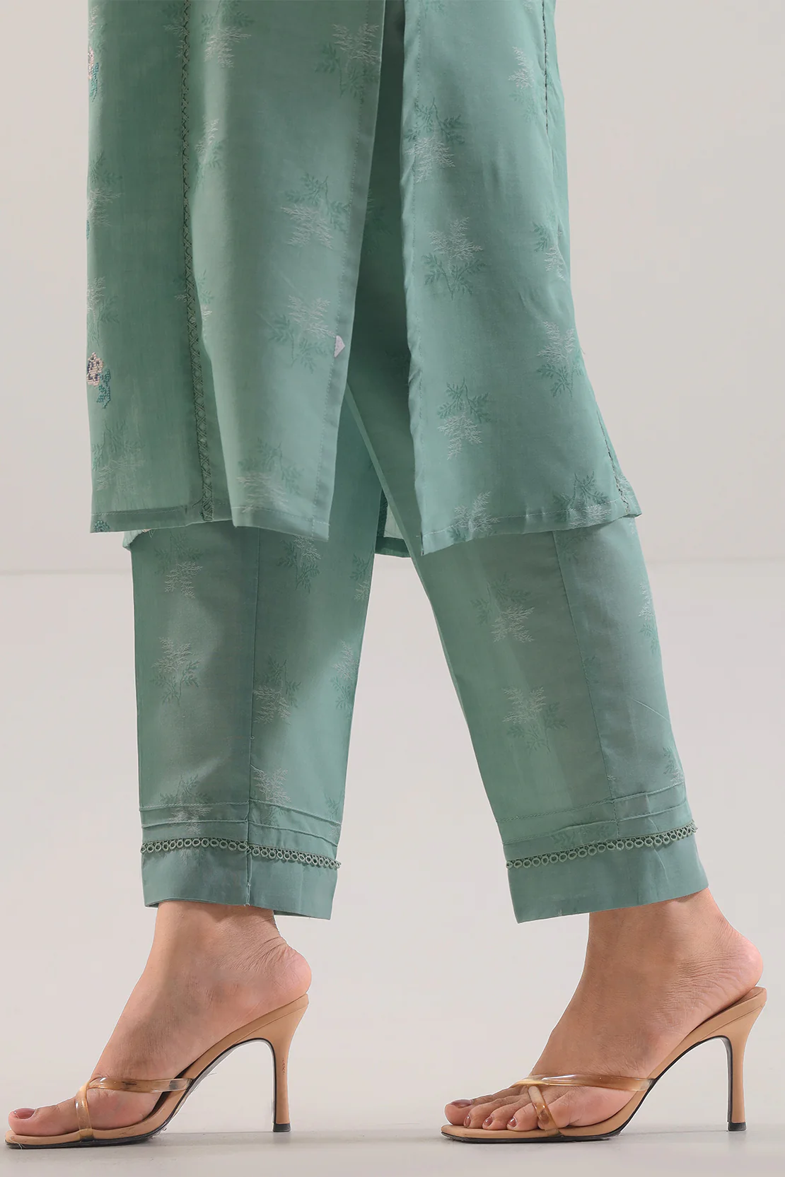 Solid Embroidered Reverse Jacquard Stitched 2 Piece (Shirt/Trouser) - Image 5