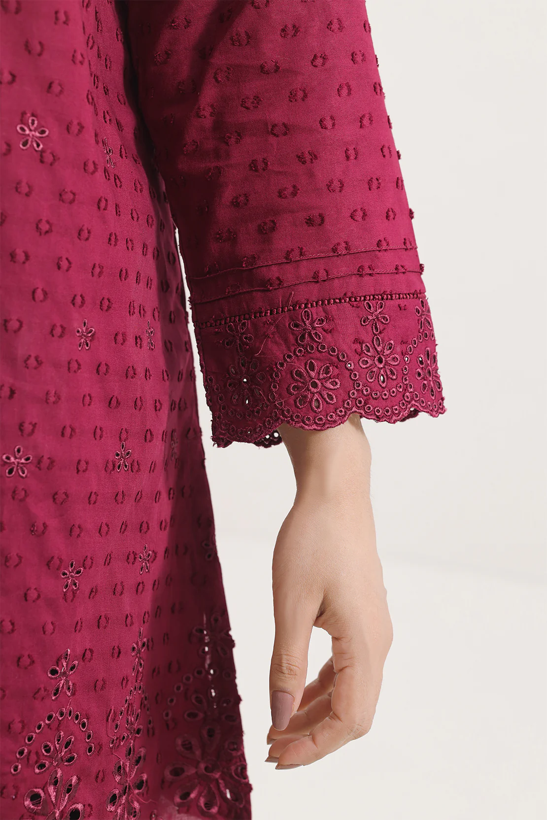 Solid Embroidered Reverse Jacquard Stitched Shirt - Image 5