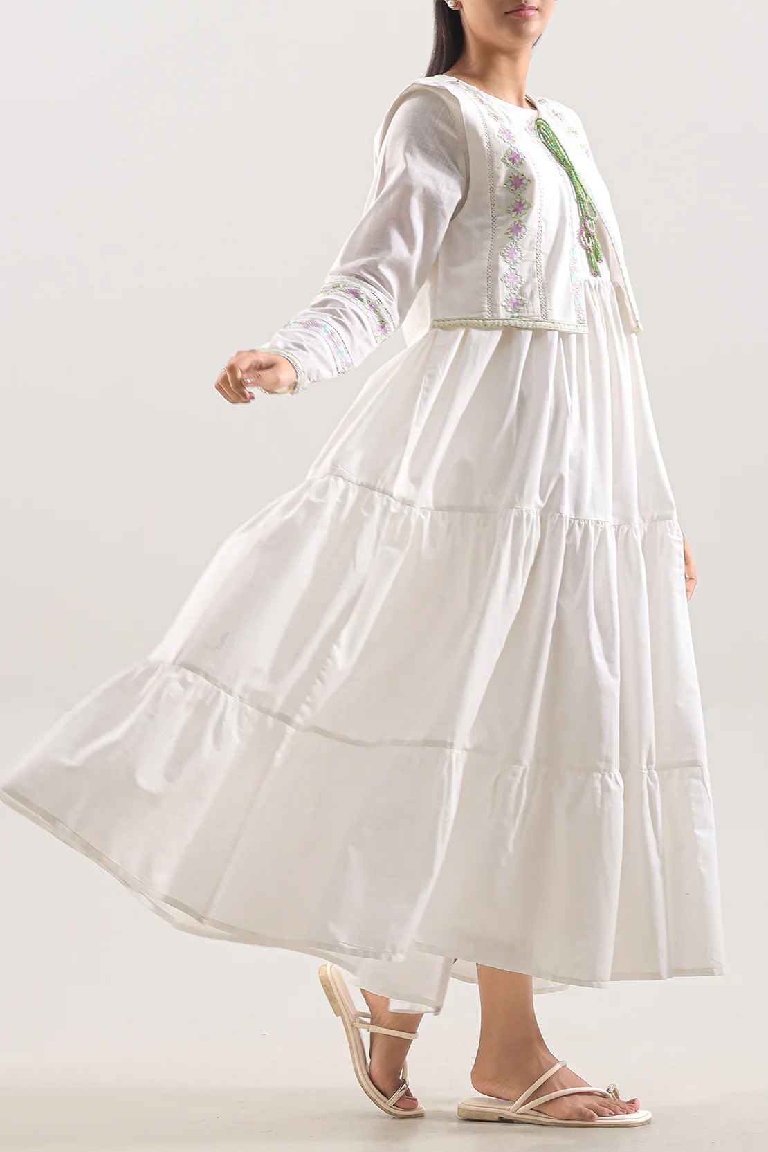 Solid Embroidered Soft Textured Stitched Shirt - Image 3