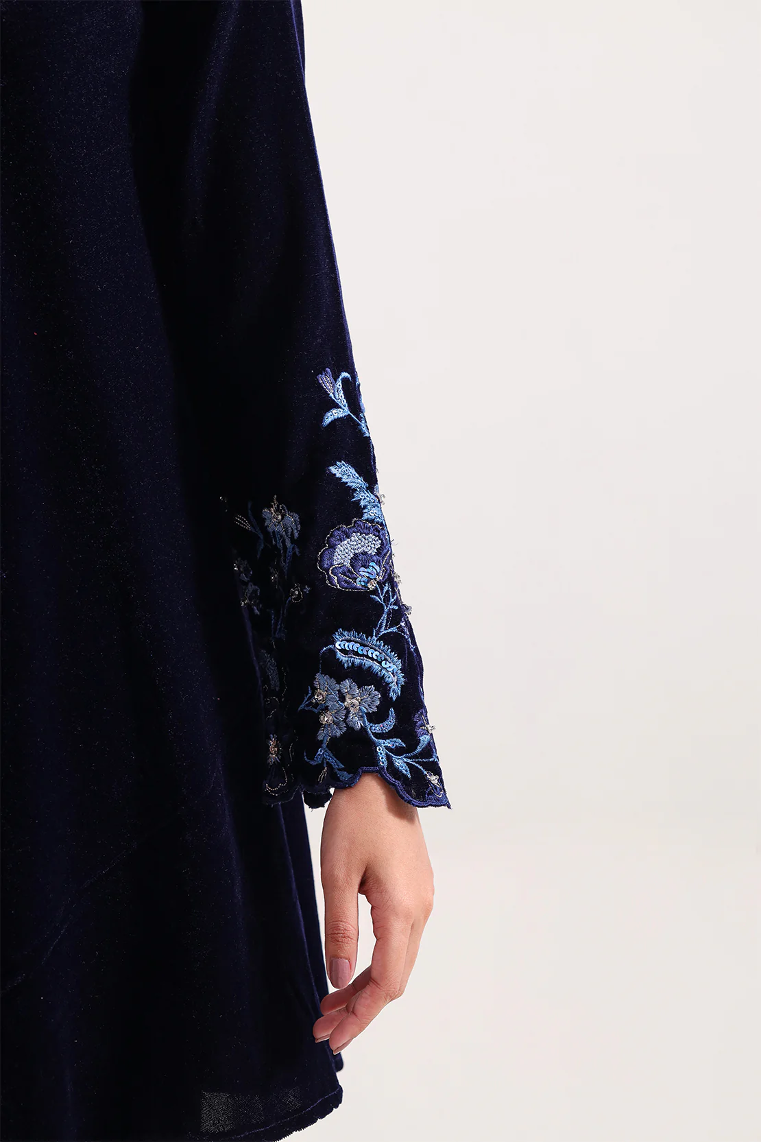 Solid Embroidered Velvet Stitched (Shirt/Trouser) - Image 6