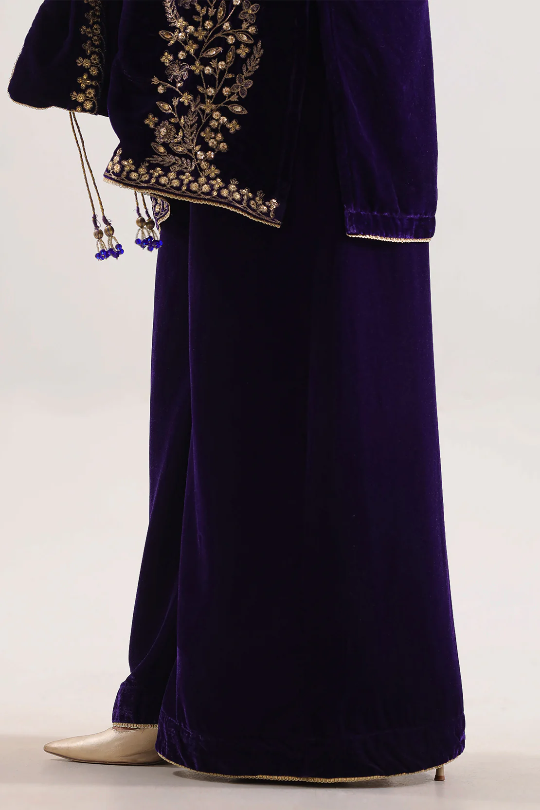 Solid Embroidered Velvet Stitched (Shirt/Trouser) - Image 6