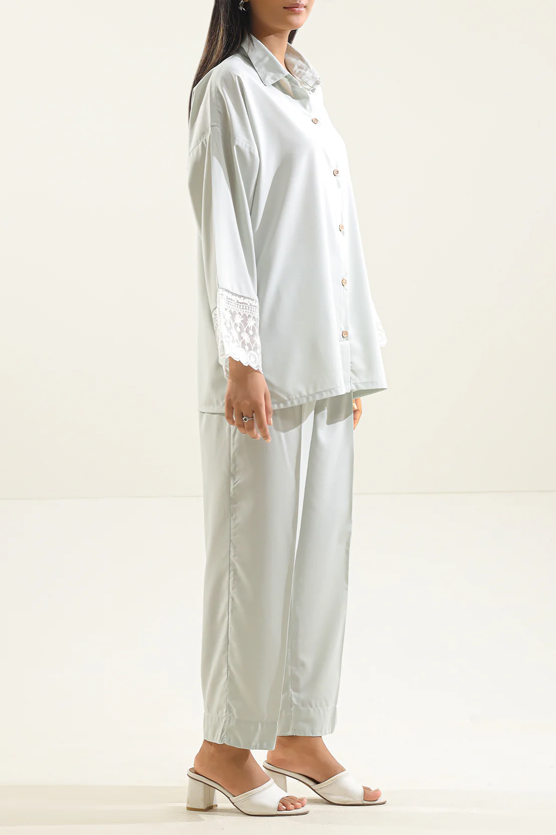 Solid Embroidered Easy Care Fabric Stitched 2 Piece (Shirt/Trouser) - Image 2