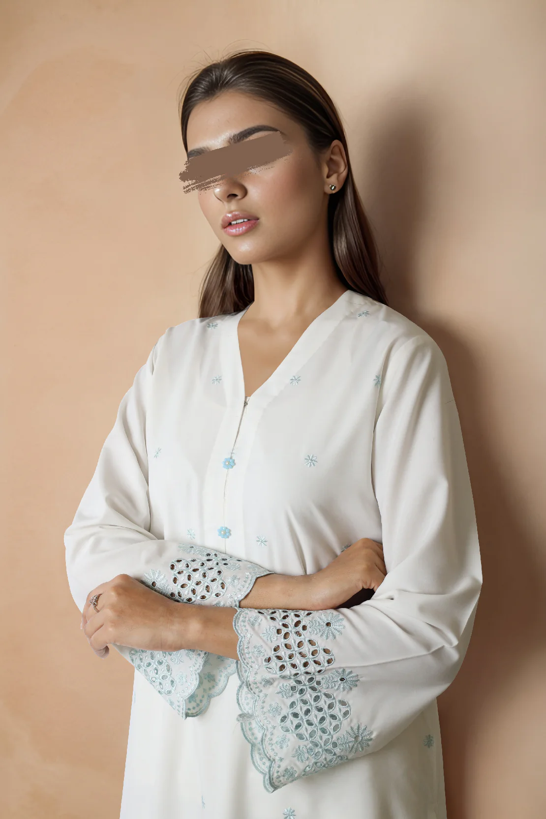 Solid Embroidered Easy Care Fabric Stitched 2 Piece (Shirt/Trouser) - Image 3