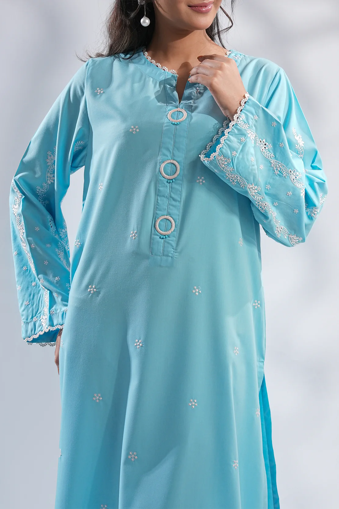 Solid Embroidered Easy Care Fabric Stitched 2 Piece (Shirt/Trouser) - Image 6