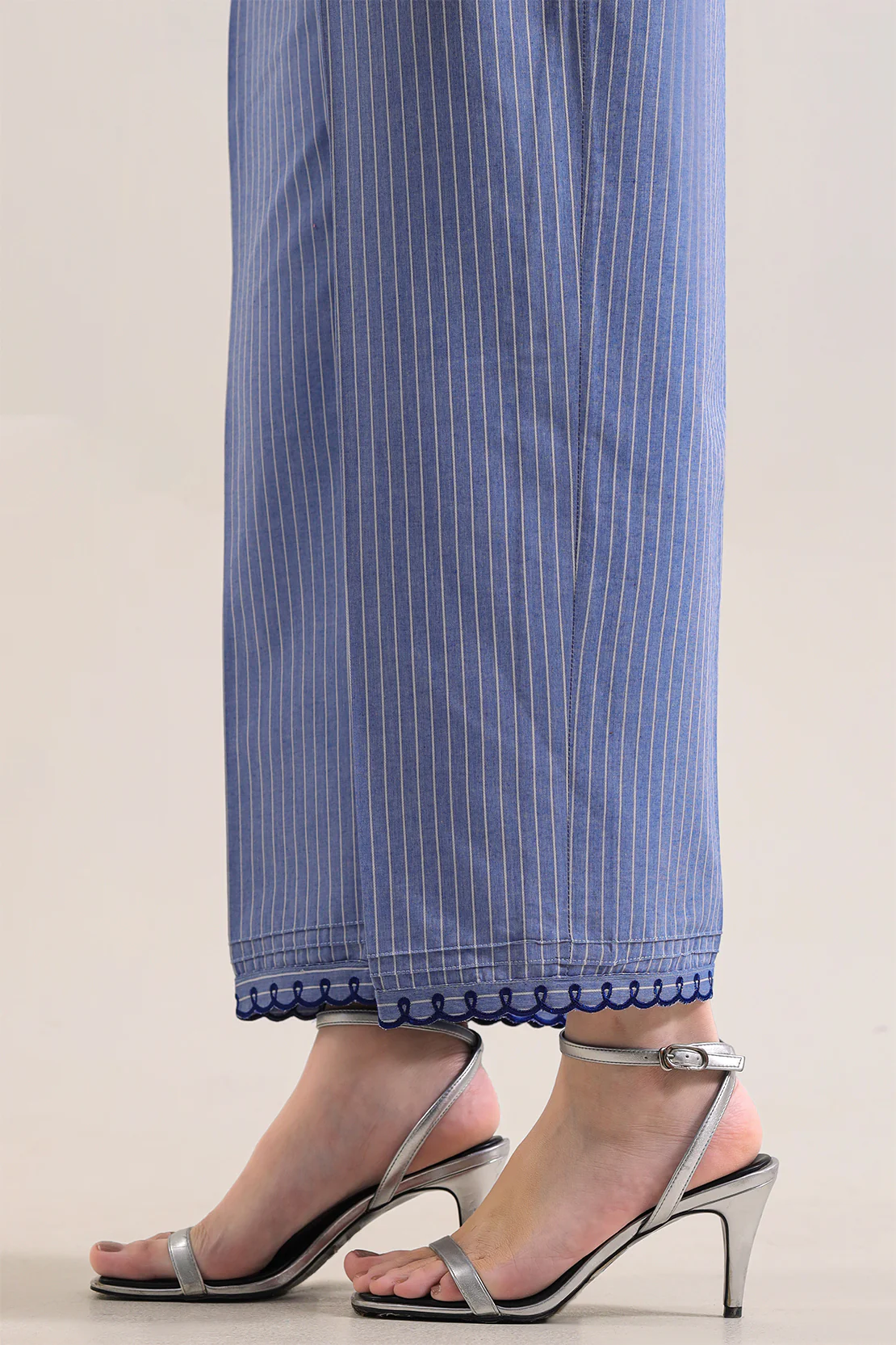 Solid Embroidered Yarn Dyed Stitched 2 Piece (Shirt/Trouser) - Image 5