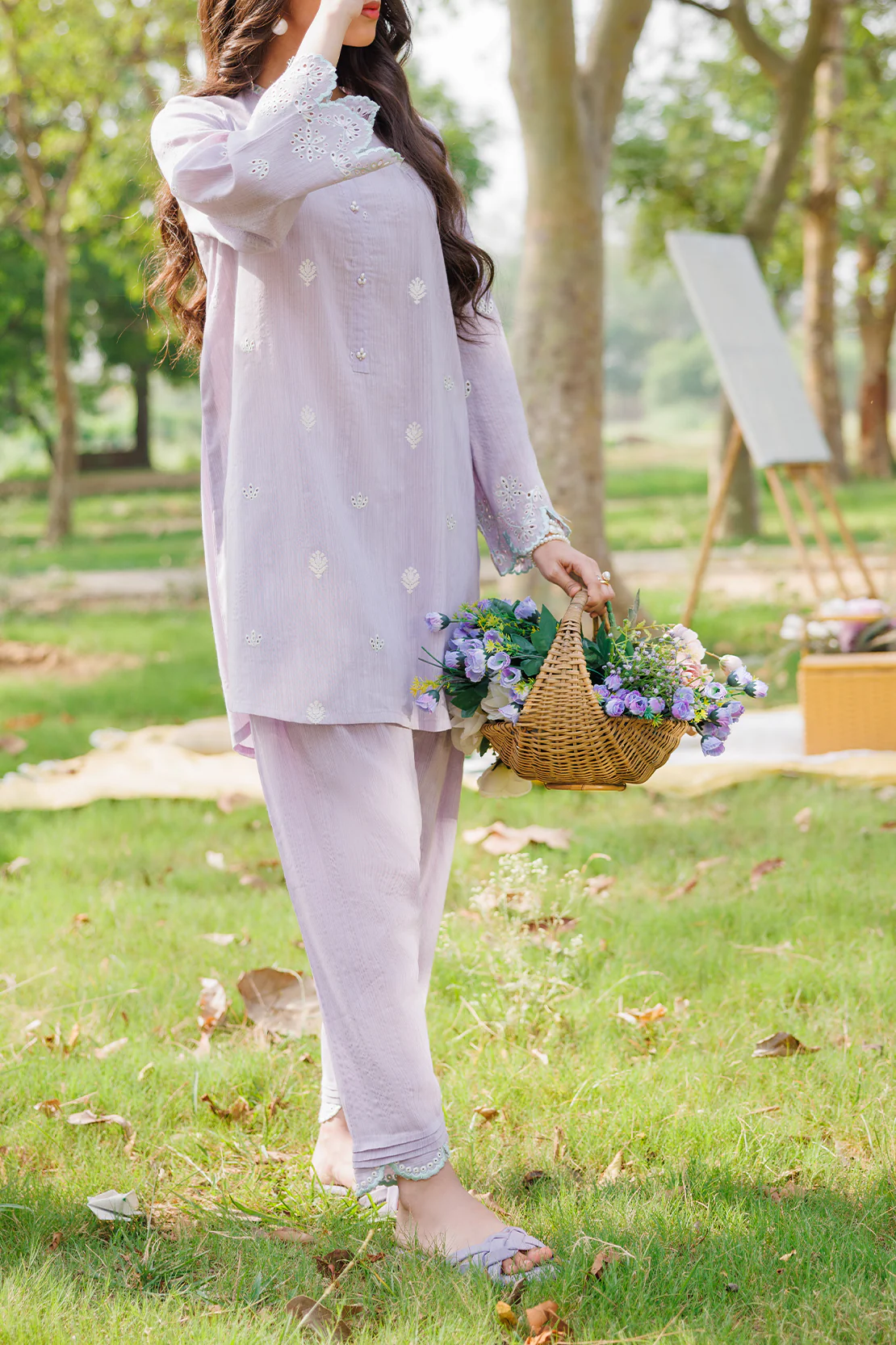Solid Embroidered Zari Silk Touch Stitched 2 Piece (Shirt/Trouser) - Image 3