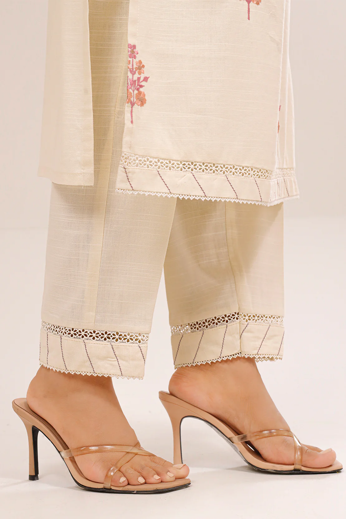 Solid Embroidered Zari Stript Stitched 2 Piece (Shirt/Trouser) - Image 7