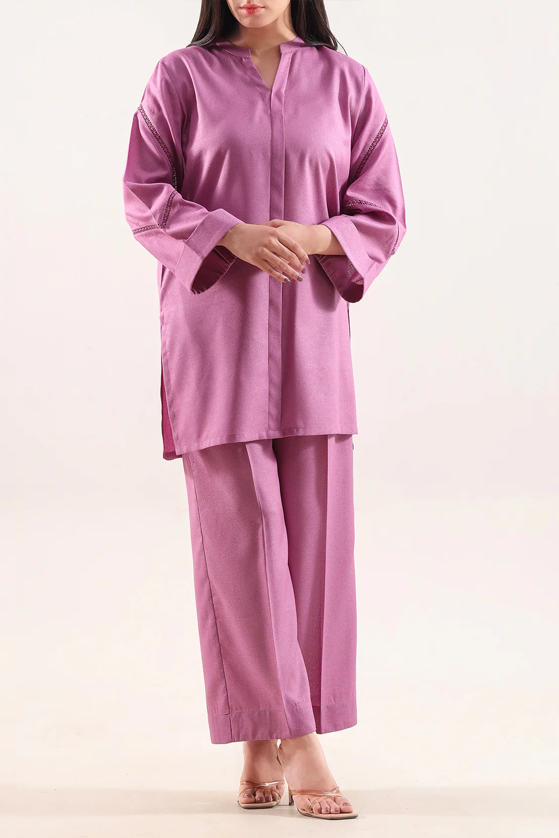 Solid Karandi Stitched 2 Piece (Shirt/Trouser) - Image 3