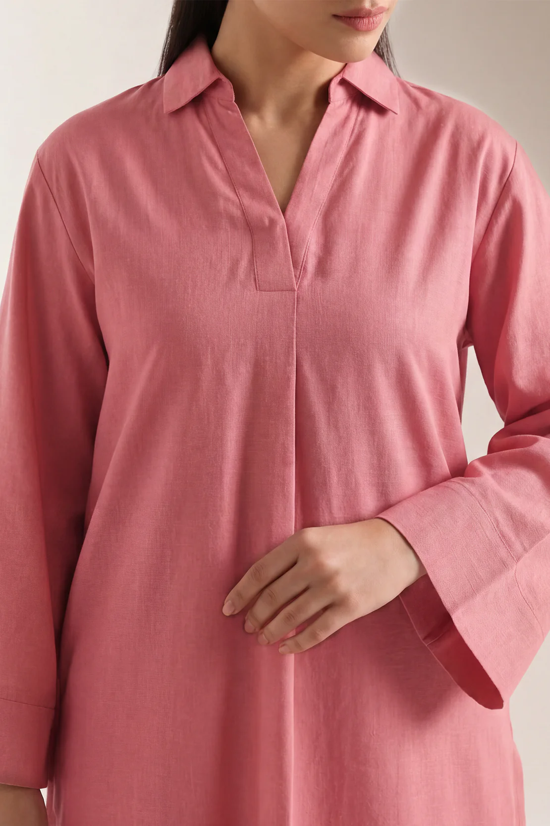 Solid Karandi Stitched Shirt - Image 3