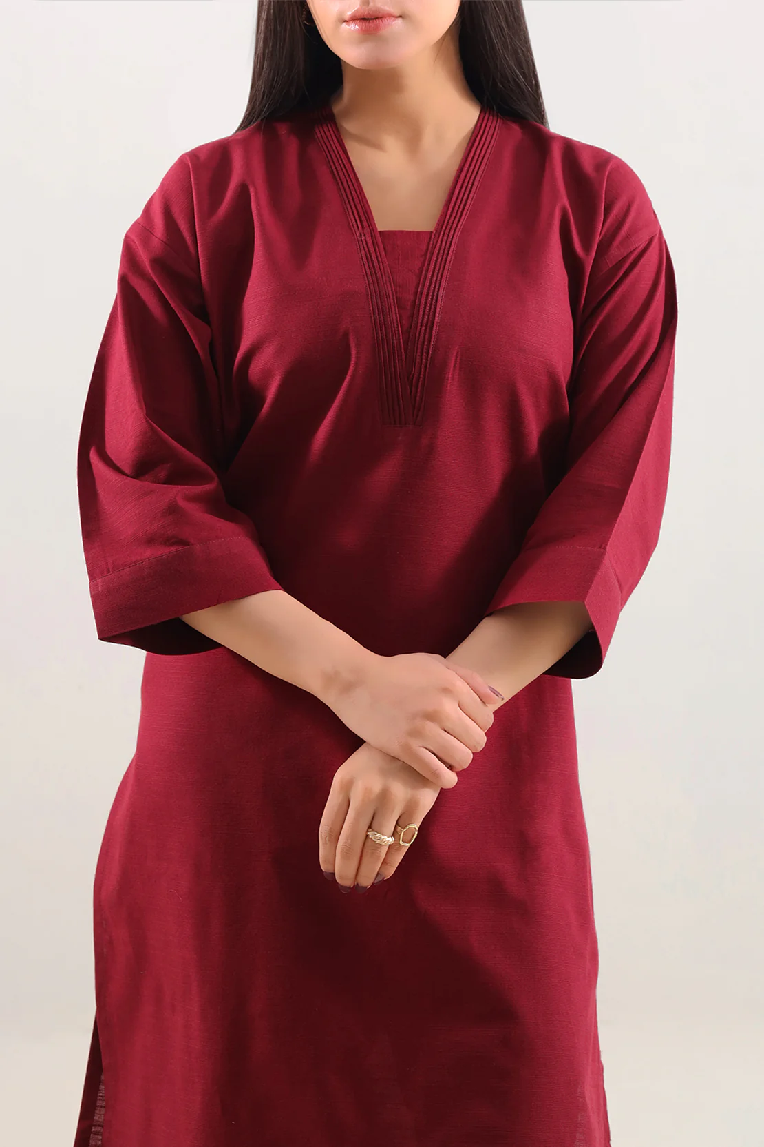 Solid Khaddar Stitched 2 Piece (Shirt/Trouser) - Image 2