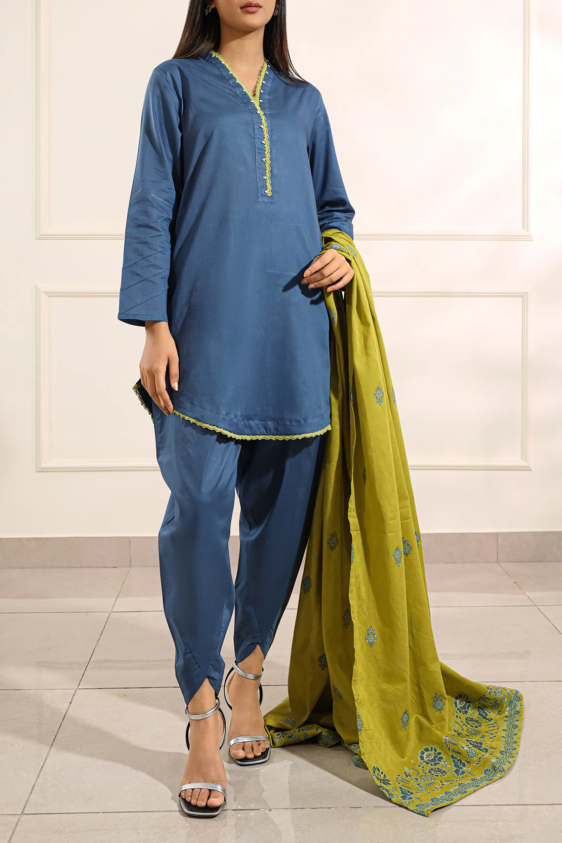 Solid Lawn Stitched 2 Piece (Shirt/Trouser) - Image 2