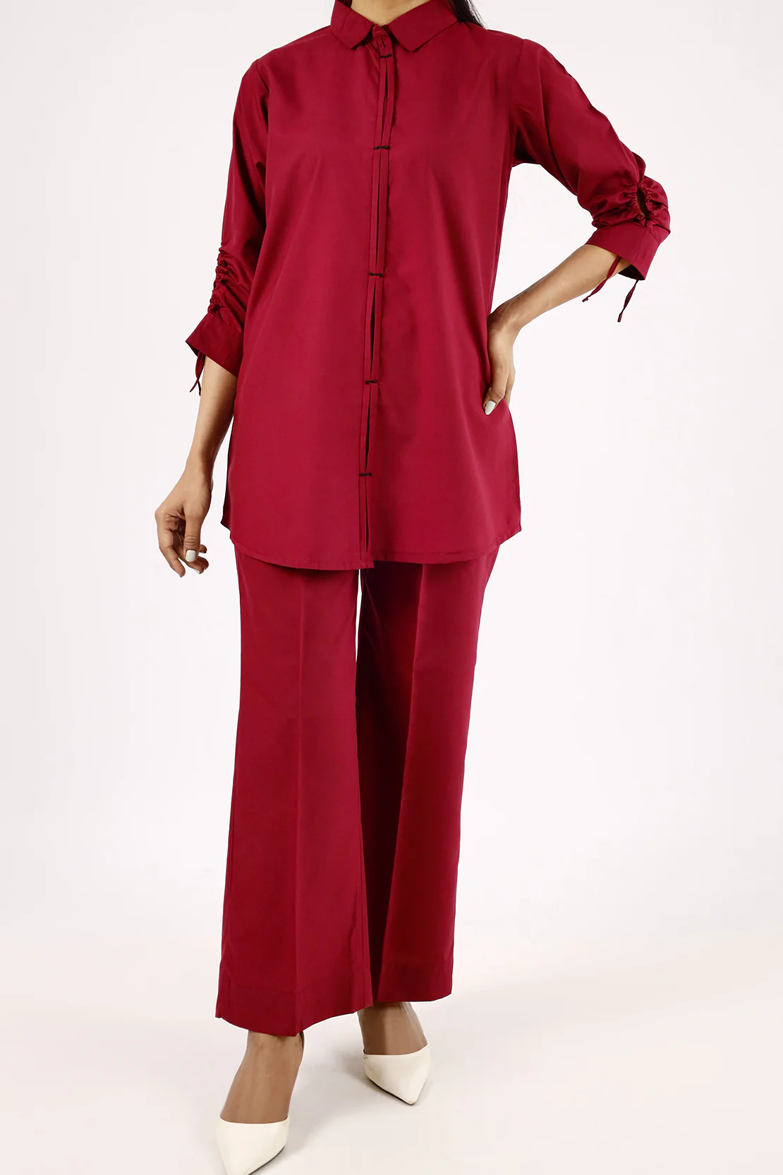 Solid Easy Care Weave Stitched 2 Piece (Shirt/Trouser) - Image 2