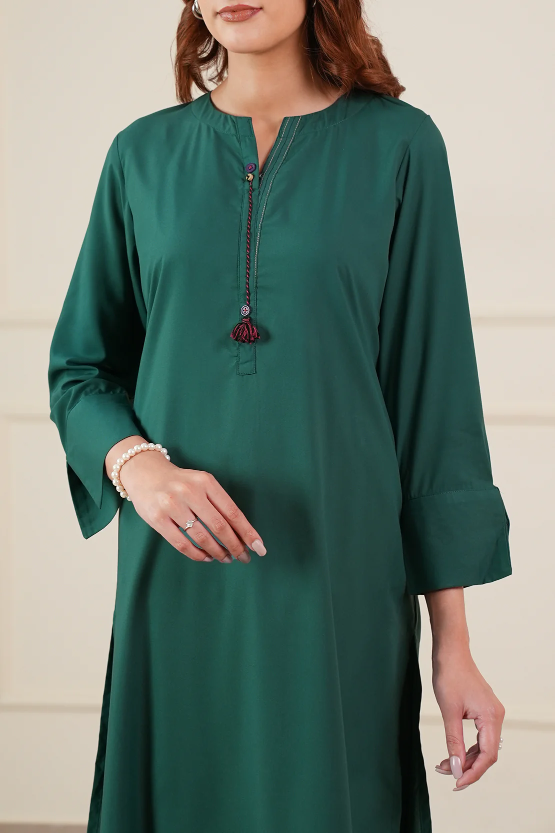 Solid Easy Care Weave Stitched Shirt - Image 5