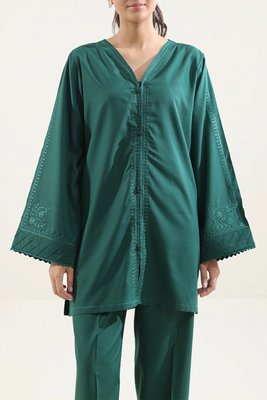 Solid Reverse Jacquard Stitched 2 Piece (Shirt/Trouser) - Image 4
