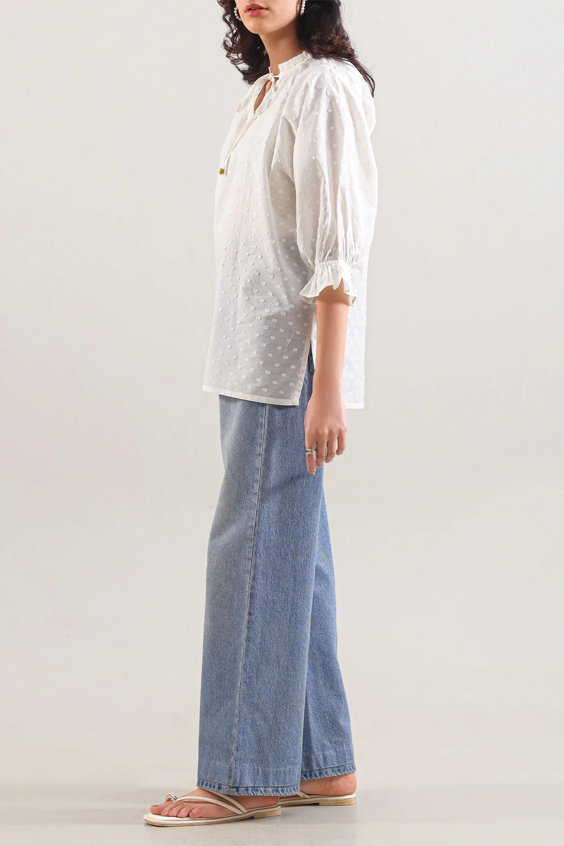 Solid Reverse Jacquard Stitched Shirt - Image 3