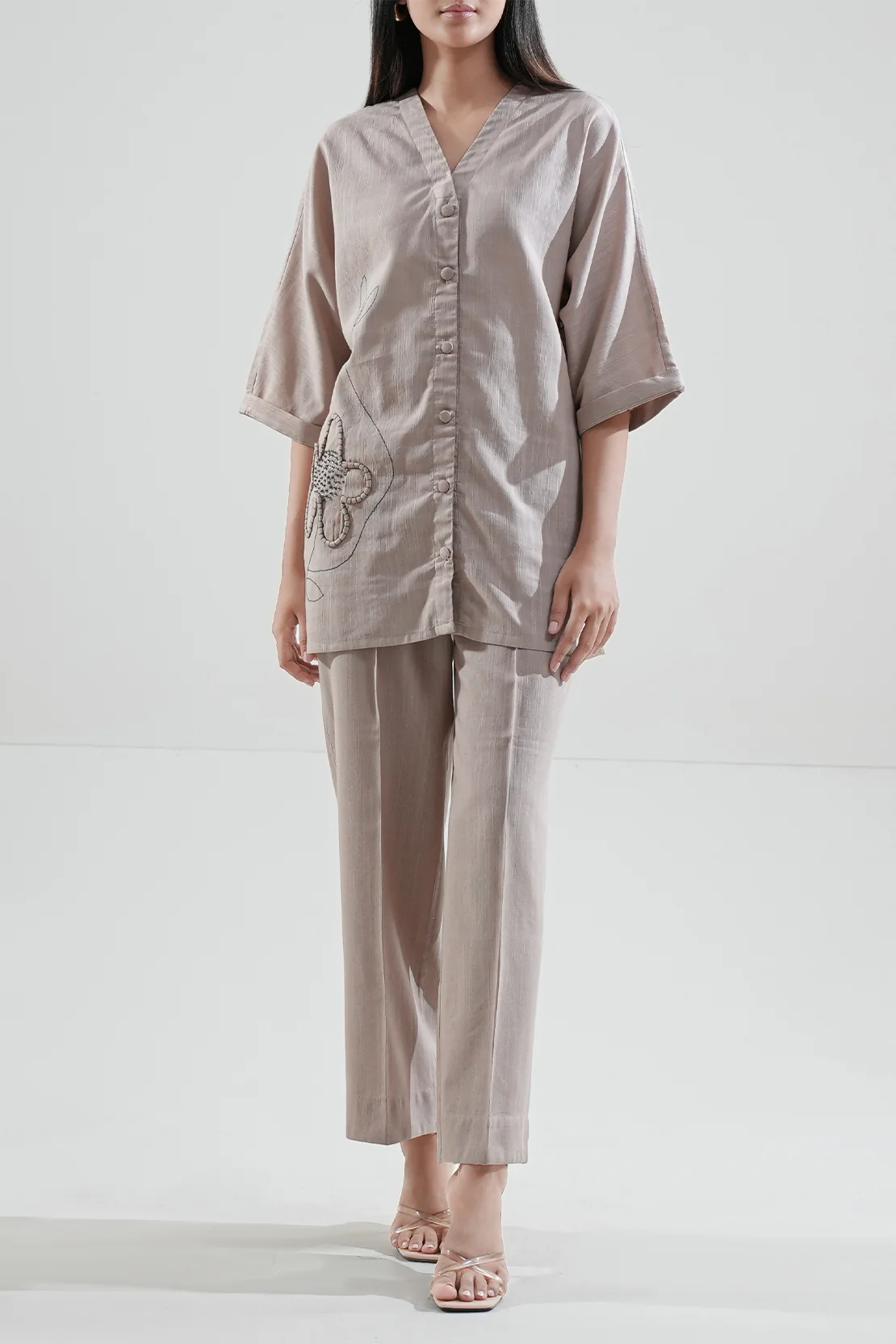 Solid Soft Raw Silk Stitched 2 Piece (Shirt/Trouser) - Image 2