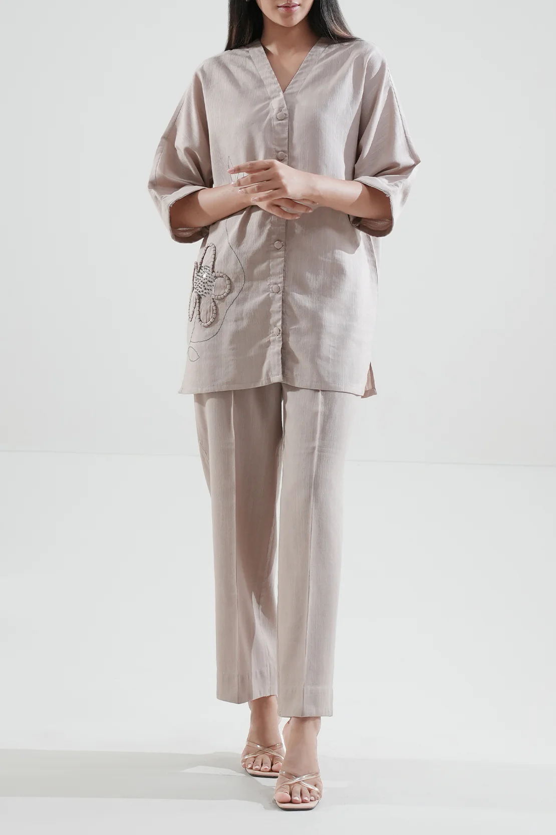 Solid Soft Raw Silk Stitched 2 Piece (Shirt/Trouser) - Image 3
