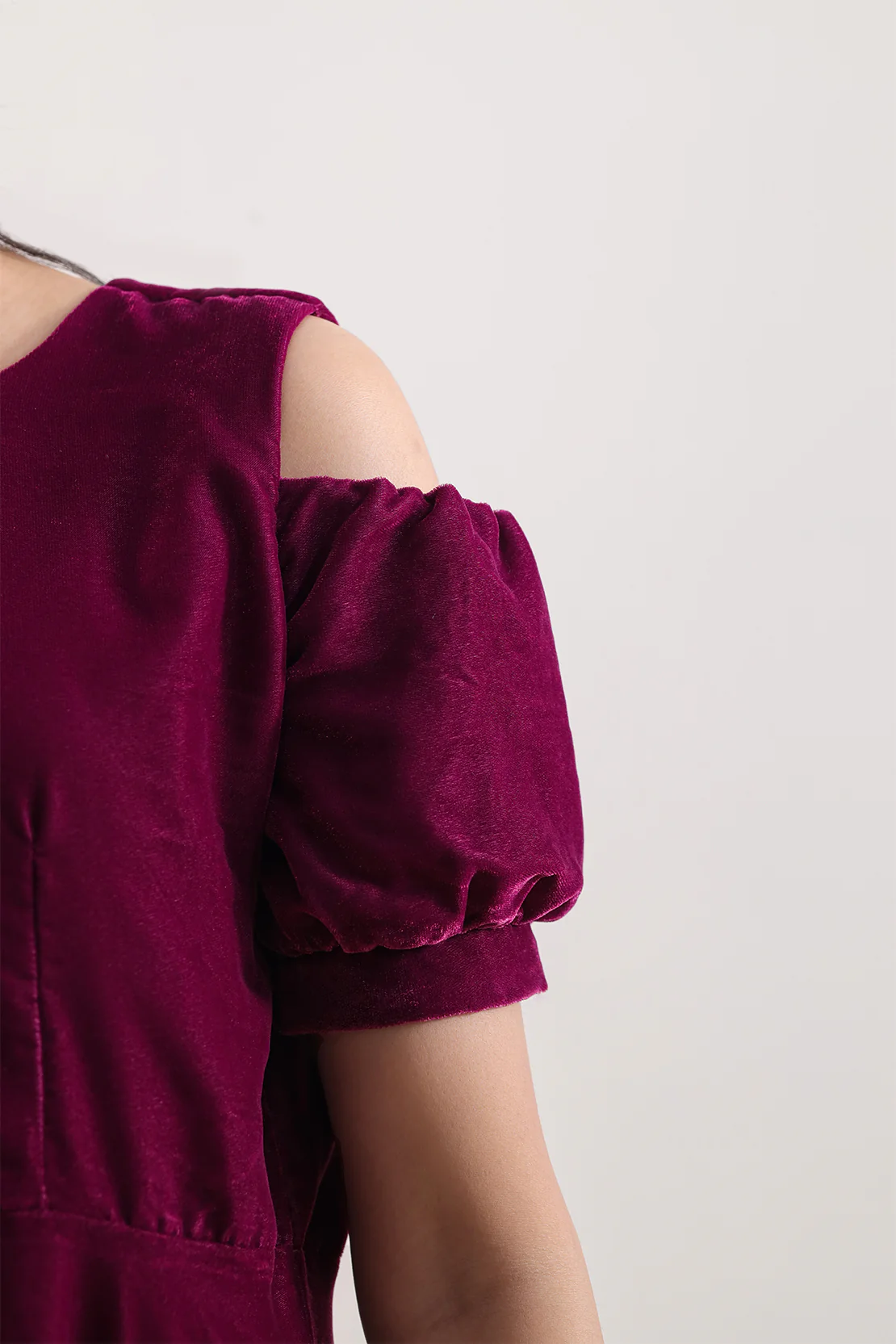 Solid Velvet Kaftaan Stitched Shirt - Image 5