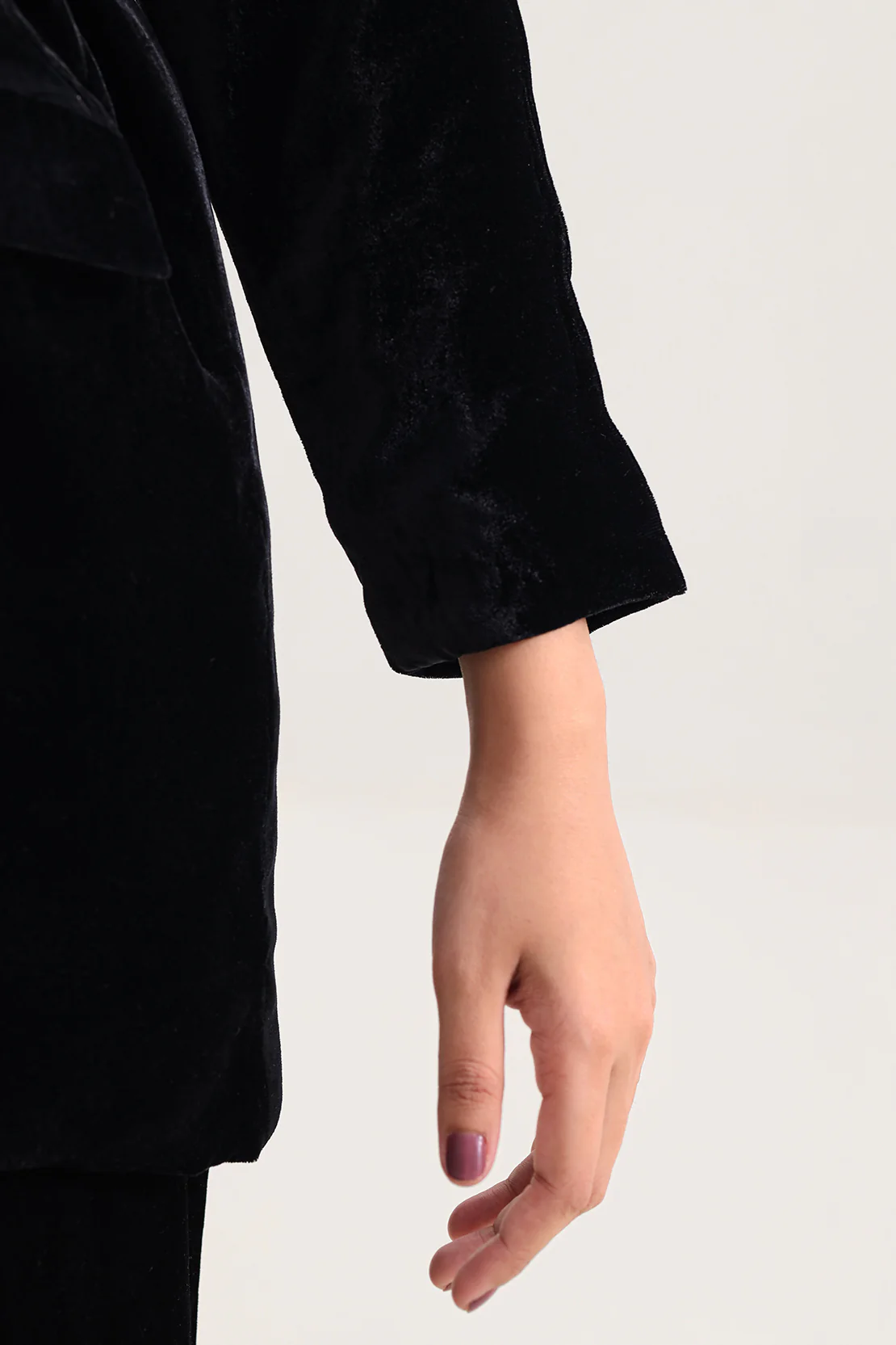 Solid Velvet Stitched Shirt - Image 6