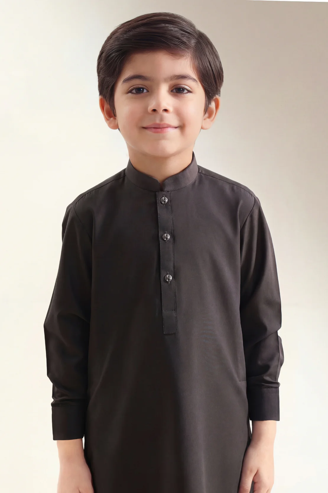 Solid Wash N Wear Stitched 2 Piece (Shirt/Trouser) For Boys - Image 3