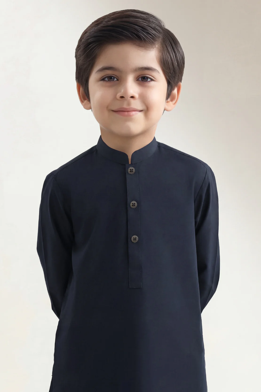 Solid Wash N Wear Stitched 2 Piece (Shirt/Trouser) For Boys - Image 3